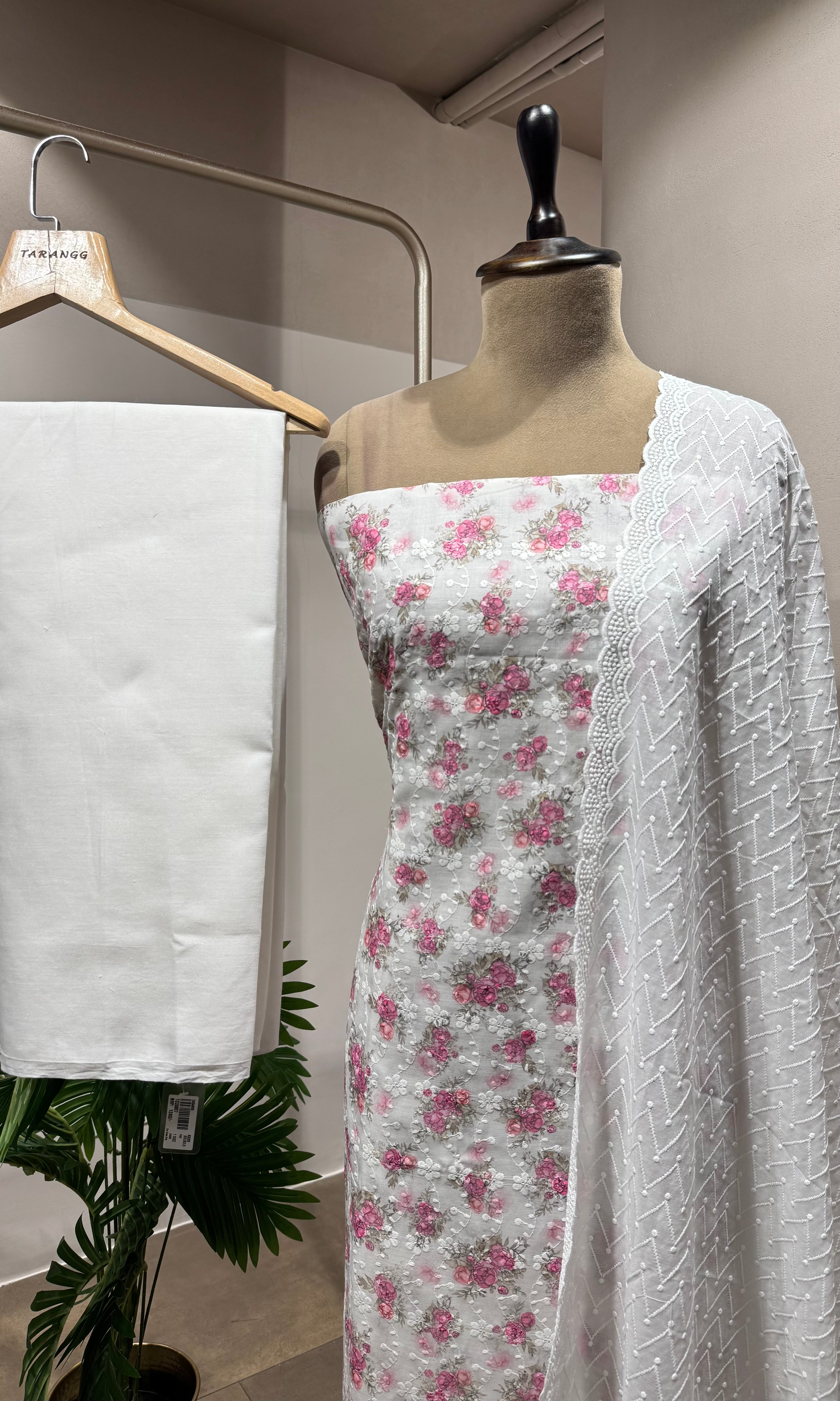 PINK Chikankari DRESS MATERIAL