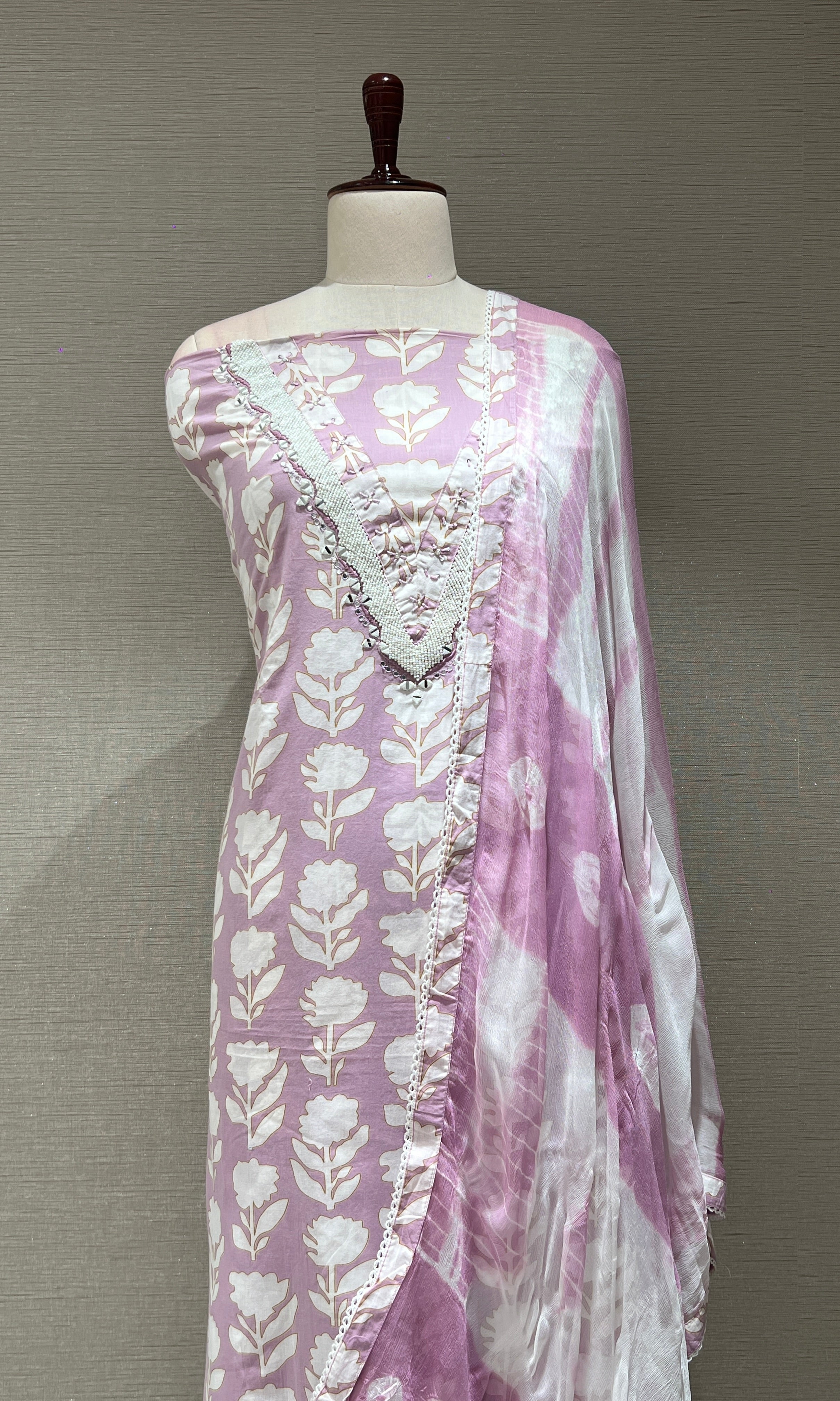 Light purple dress material
