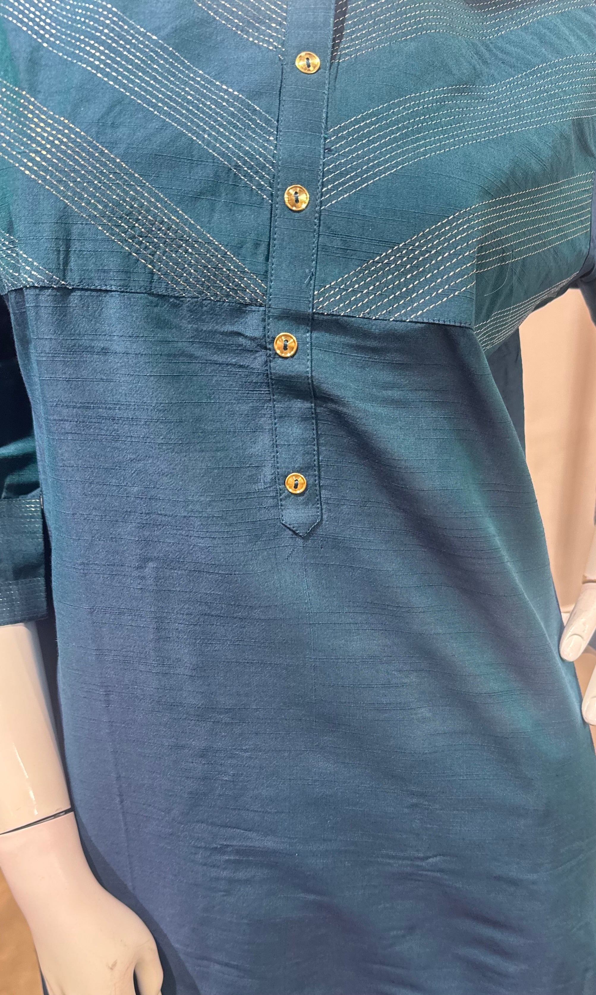 blue Silk Kurta Set with Dupatta