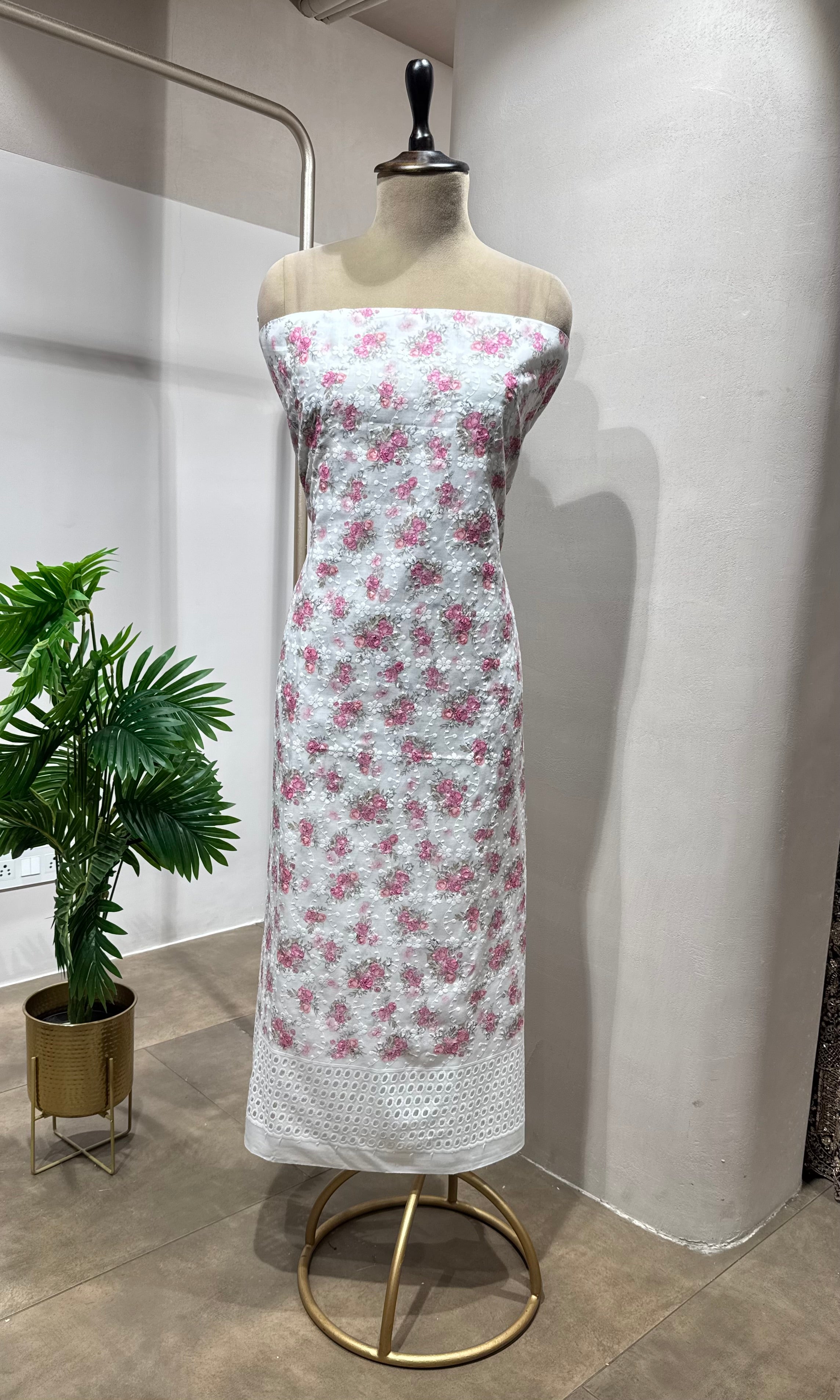 PINK Chikankari DRESS MATERIAL