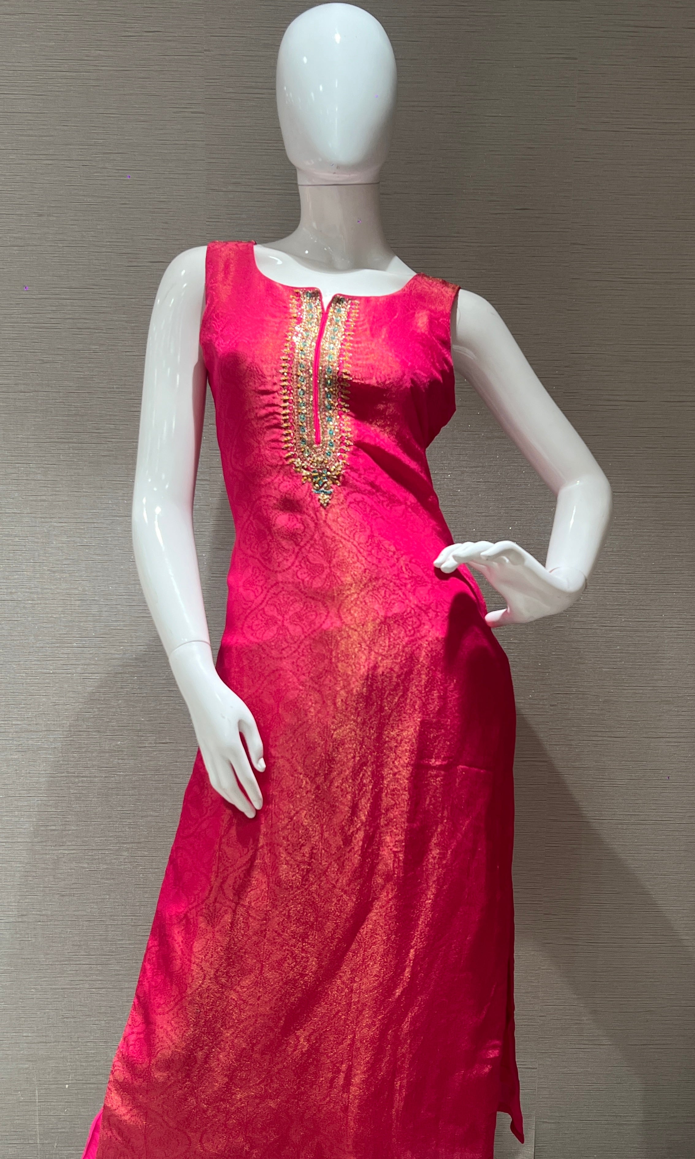 Pink kurta set with banarasi dupatta