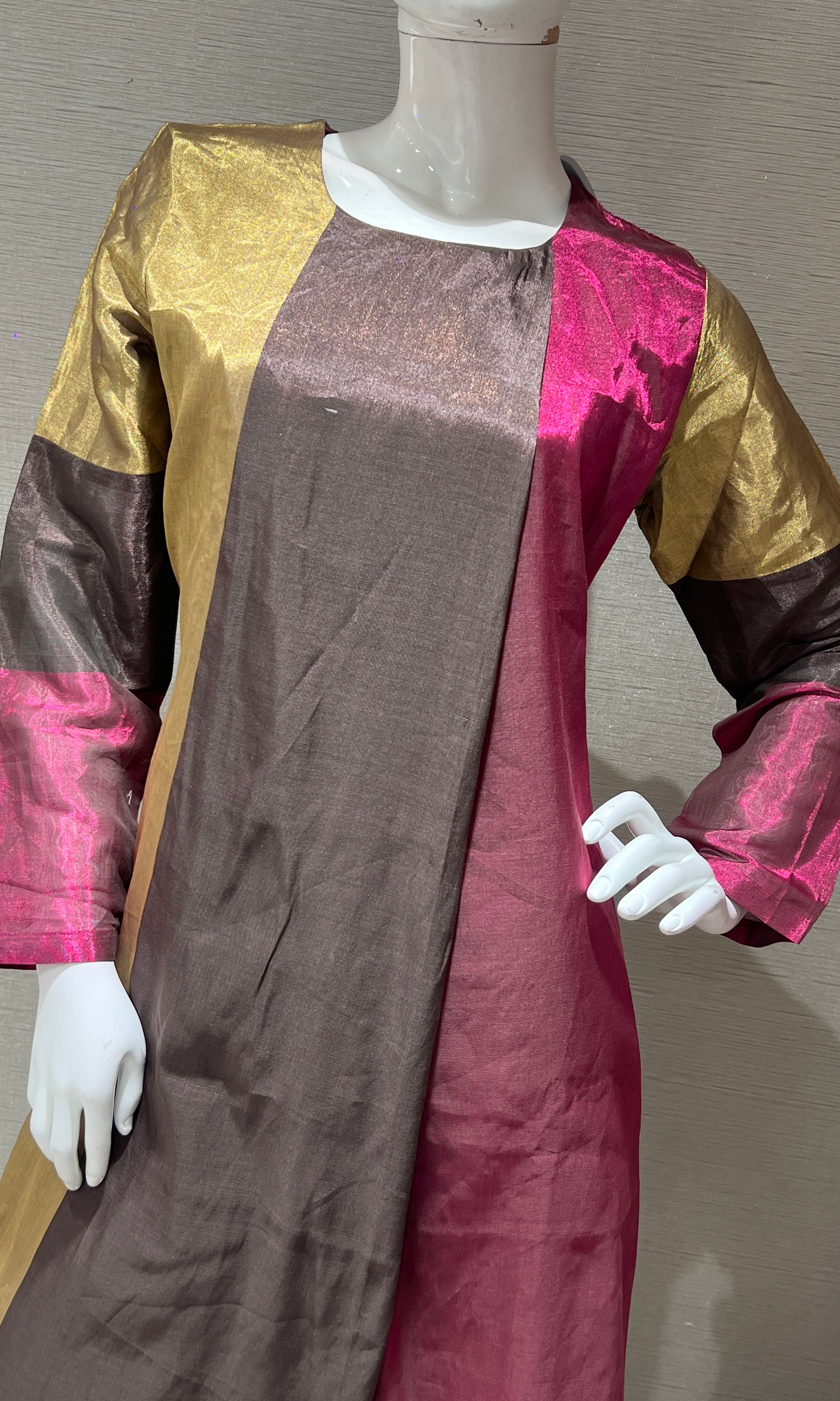Brown ANARKALI KURTI WITH BOTTOM