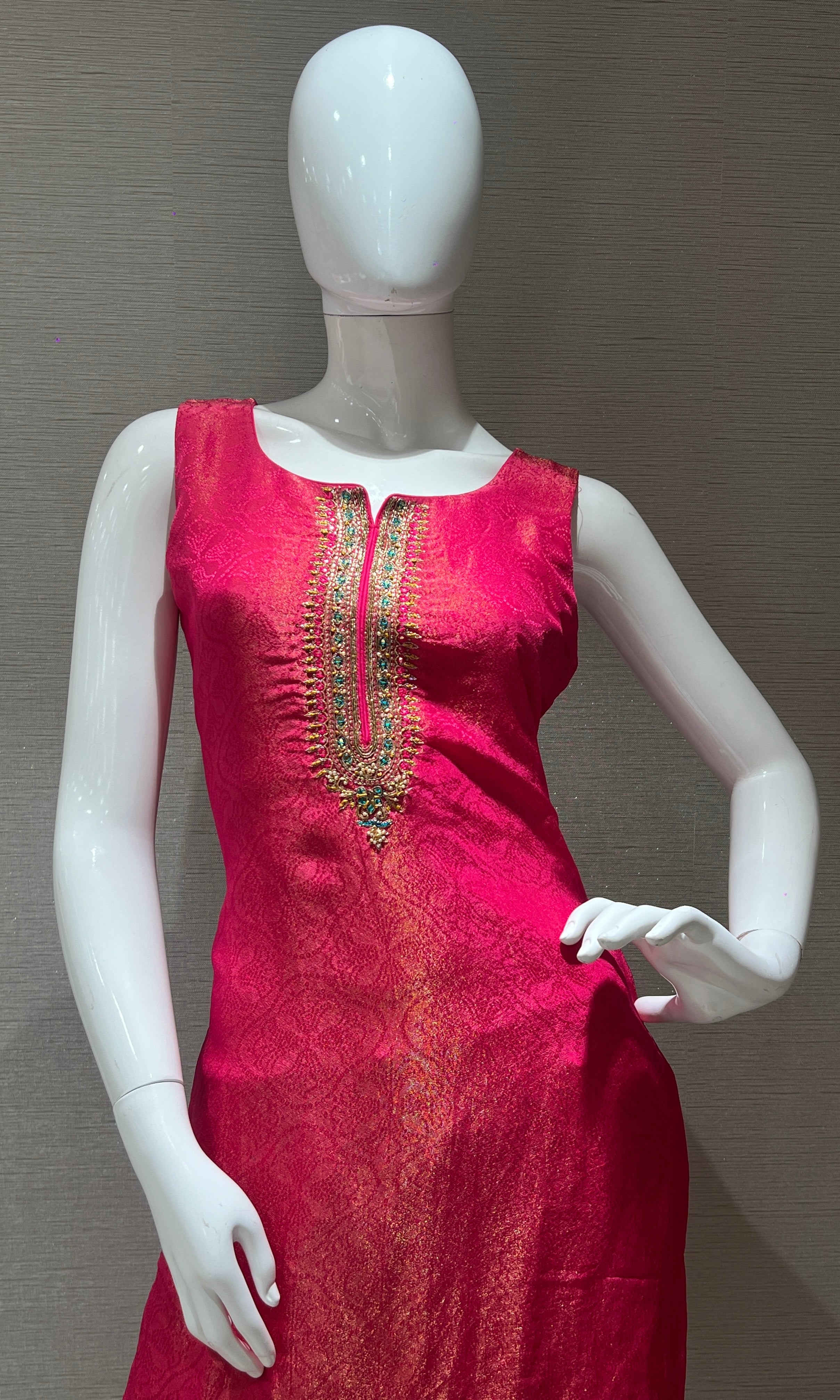 Pink kurta set with banarasi dupatta