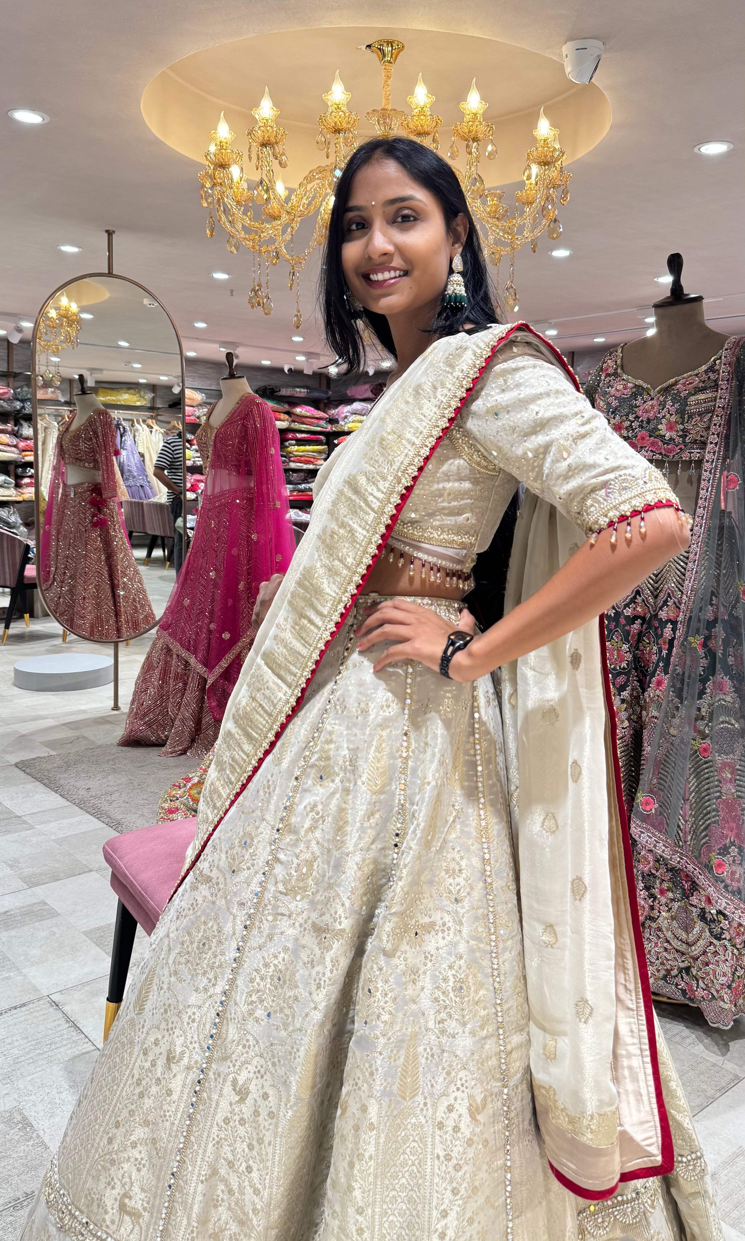 SILVER GOLDEN ETHNIC LEHENGA