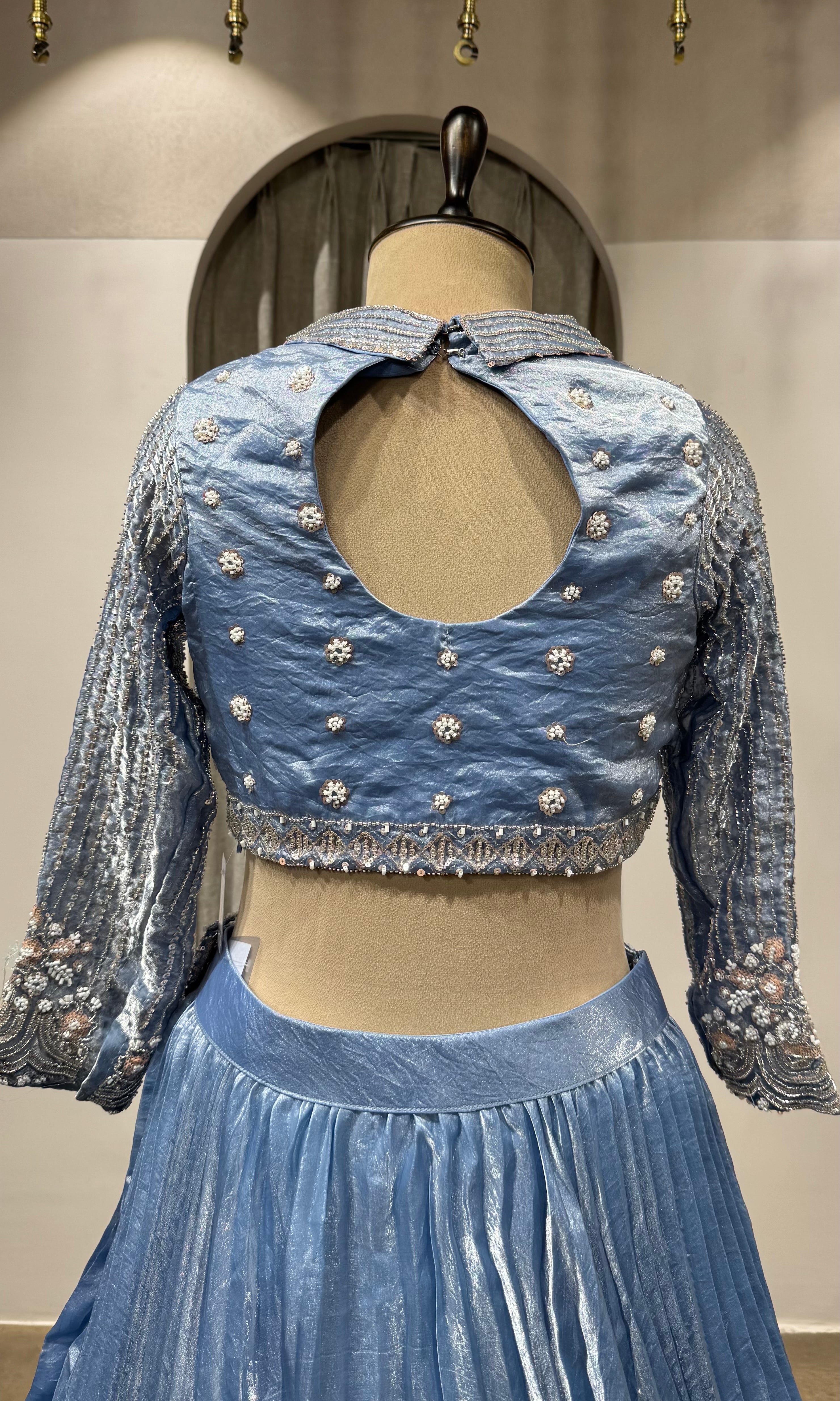 LIGHT BLUE Embroidered Designer Lehenga Set