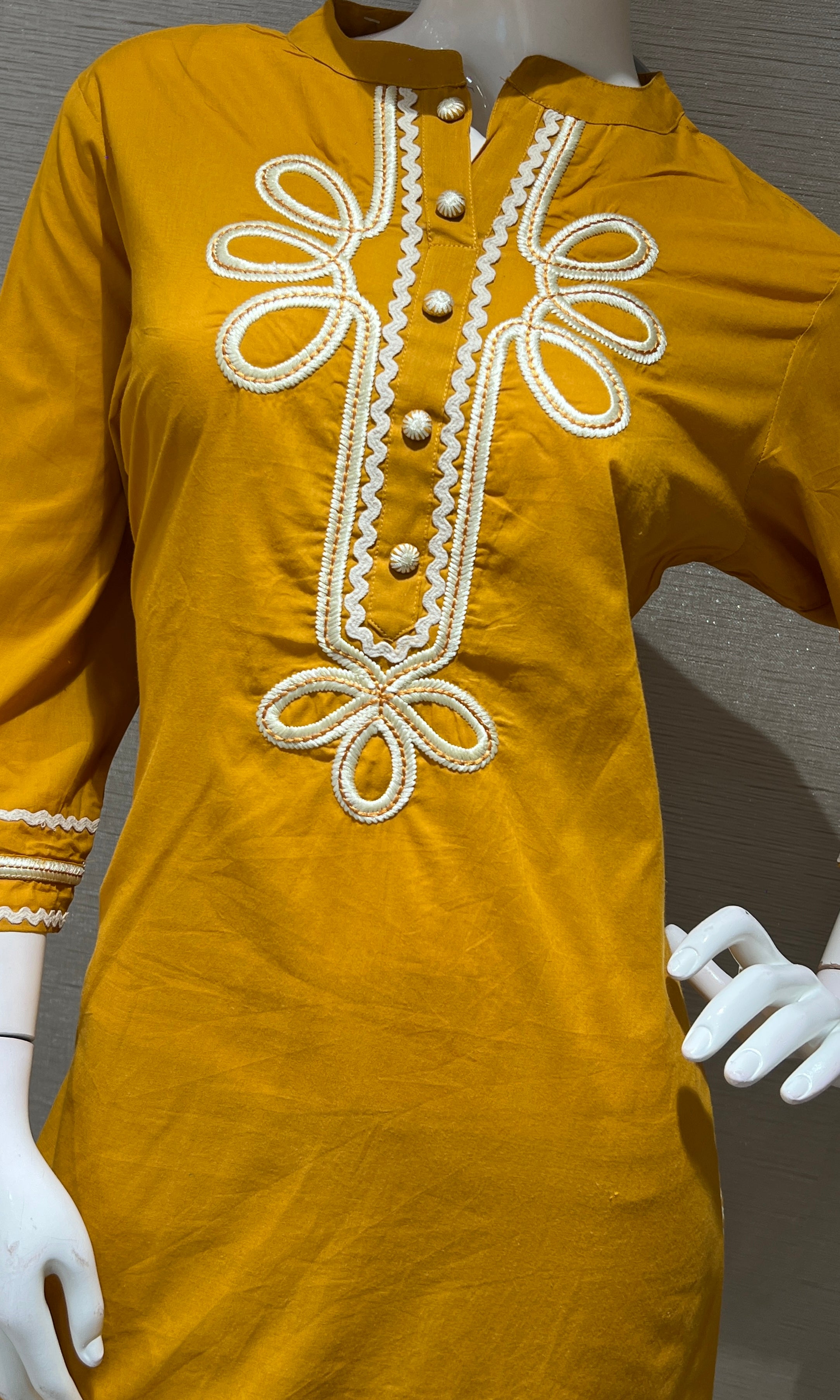 Mustard yellow FLORAL kurta set WITH PALAZZO PANTS