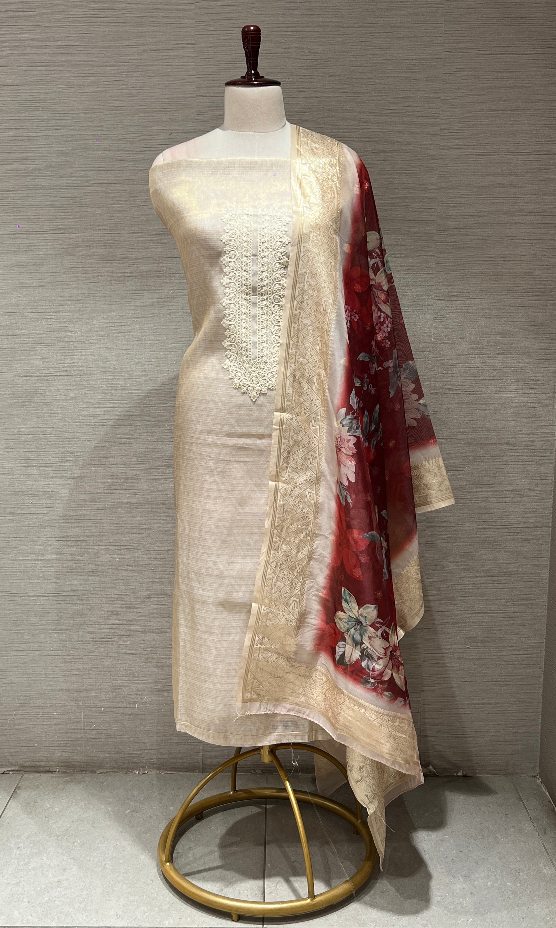 Ivory dress material