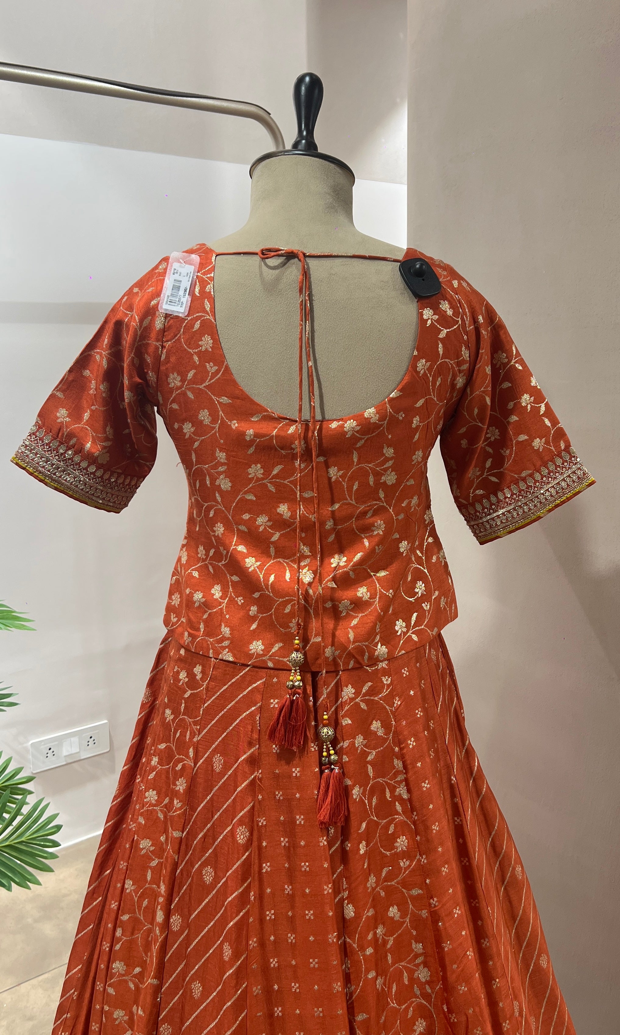 Rust INTRICATE GOLD EMBROIDERED LEHENGA