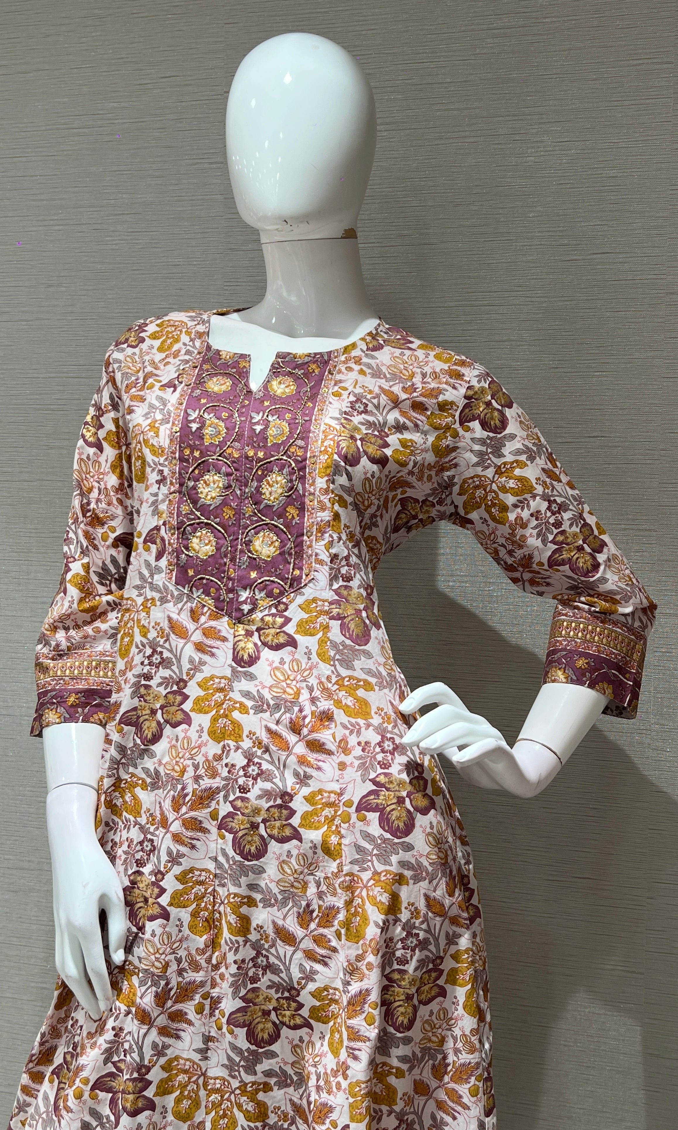 Purple FLORAL PRINTED kurta set