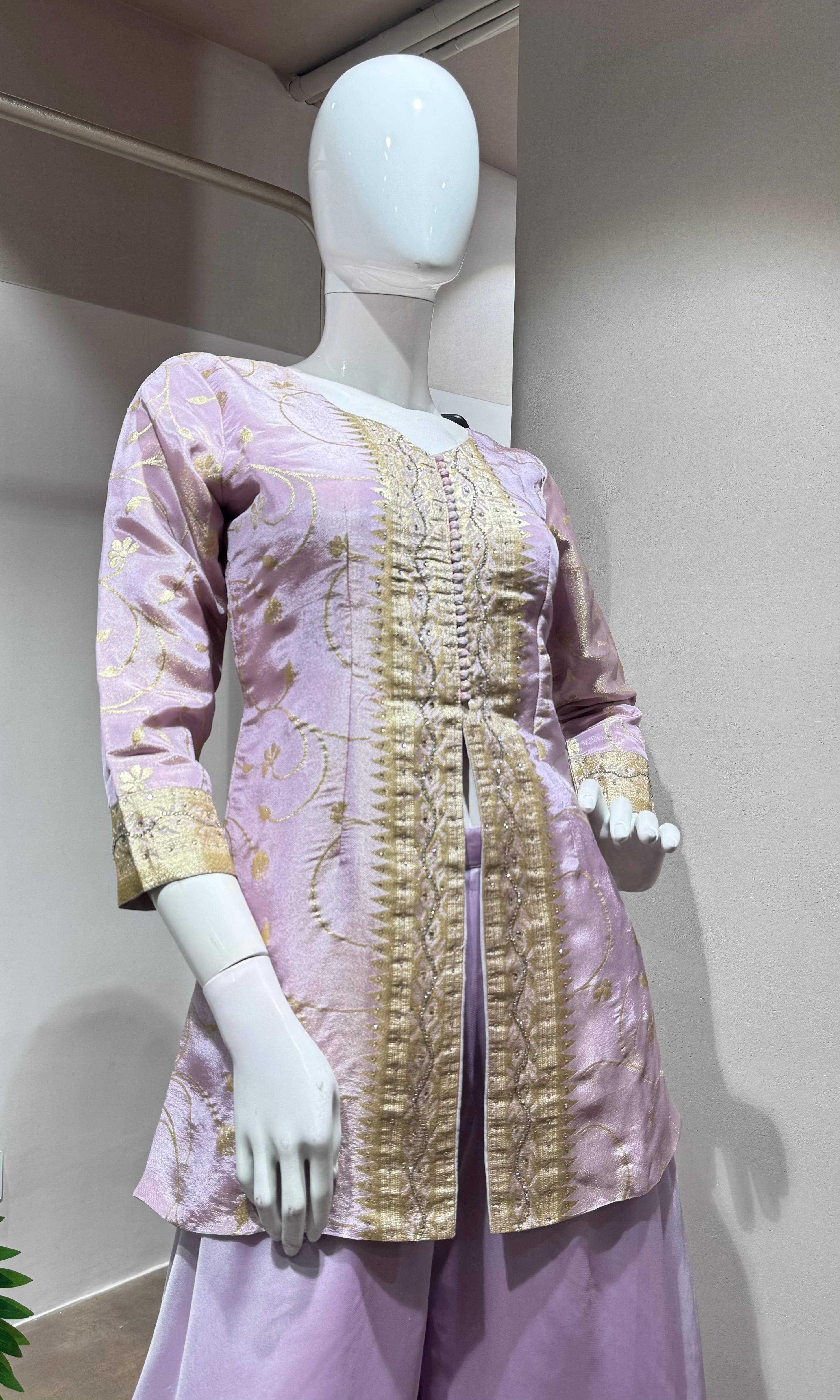 Lavender peplum palazzo set