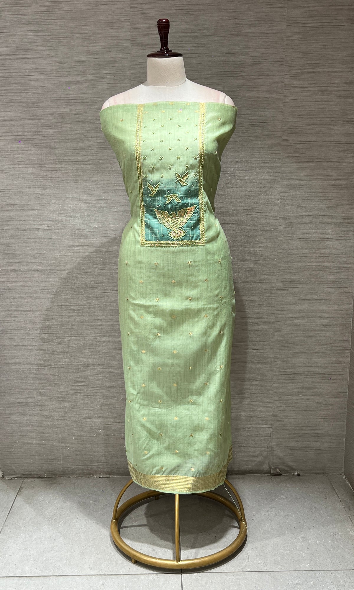 Green dress material