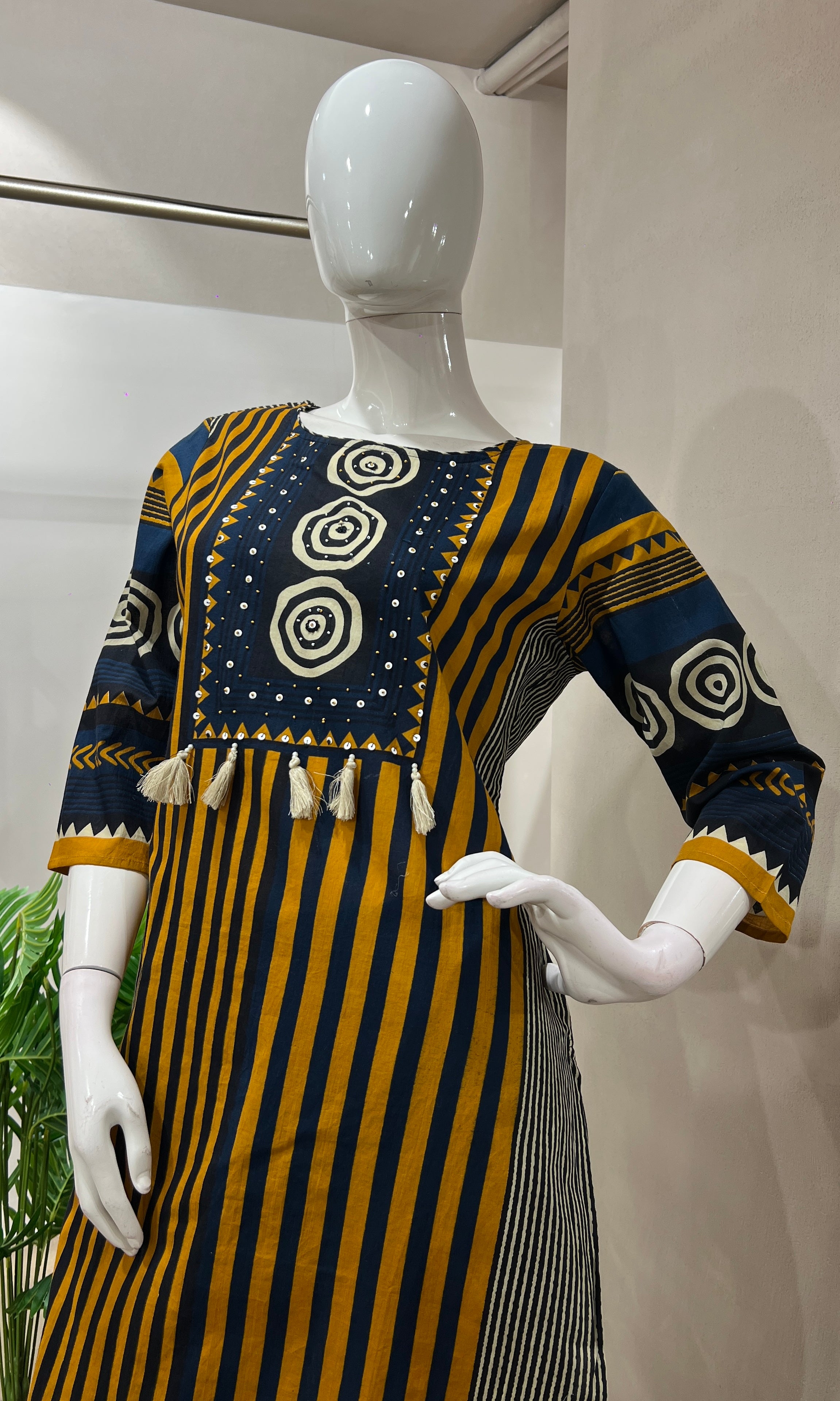 Yellow EMBROIDERED kurta set