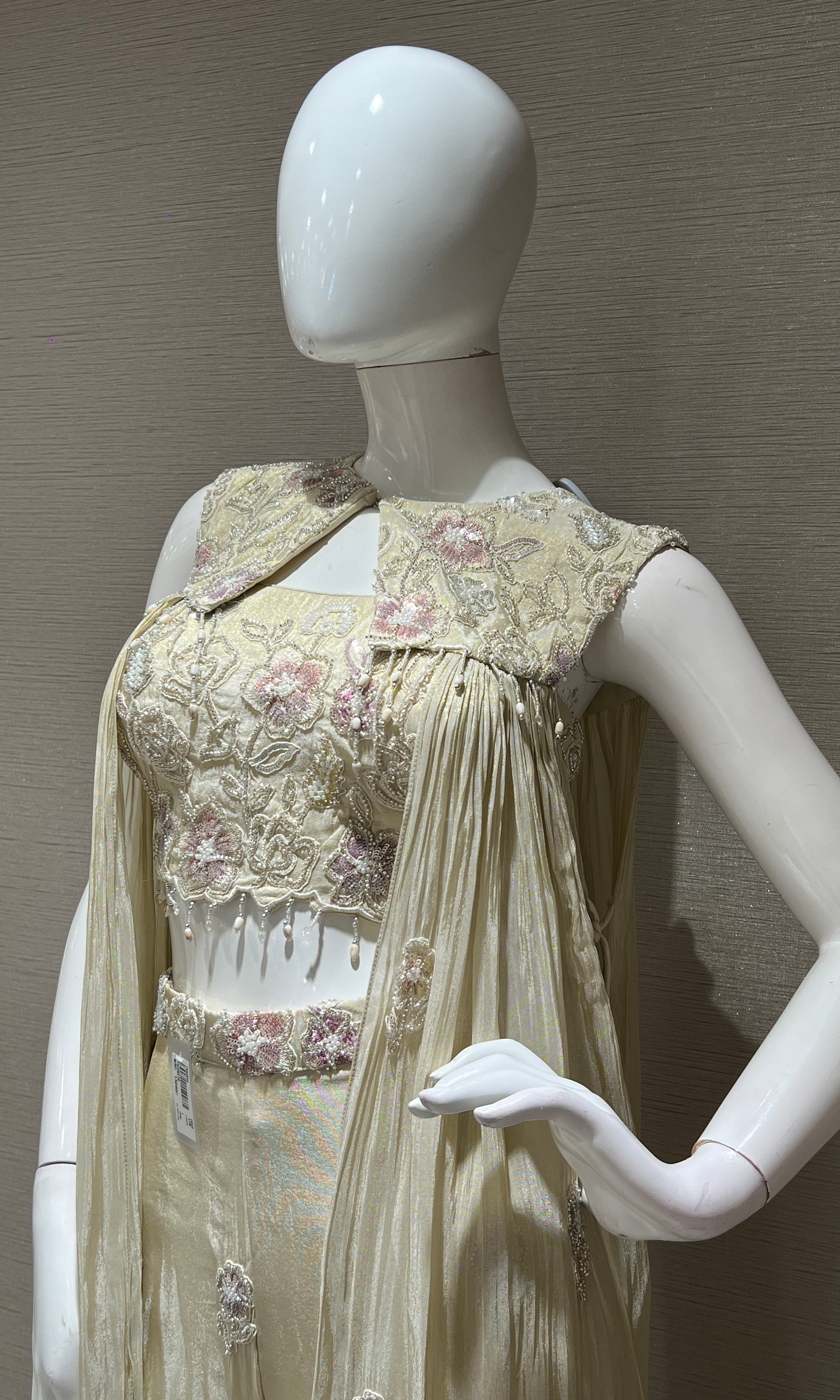 Half white Embellished Indo western palazzo