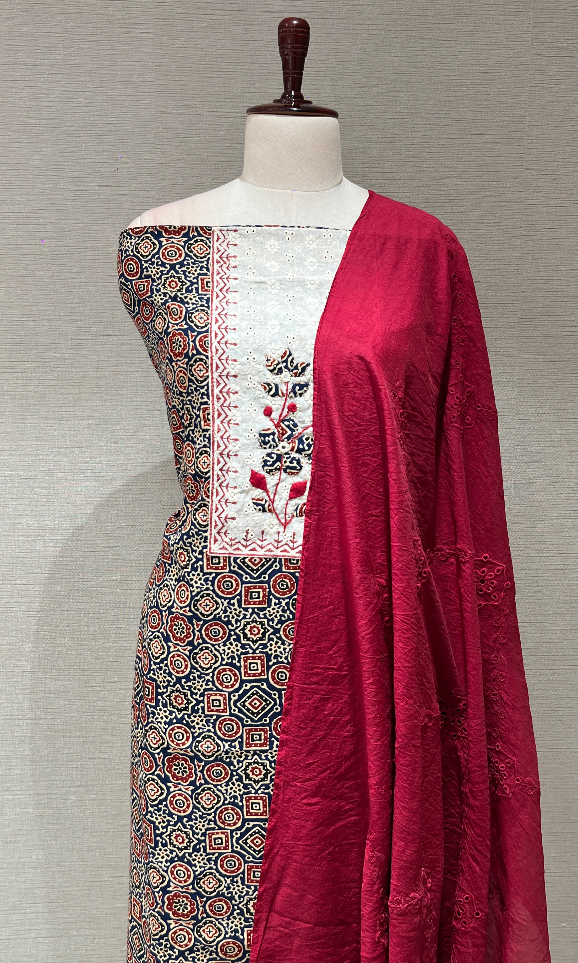 Maroon dress material