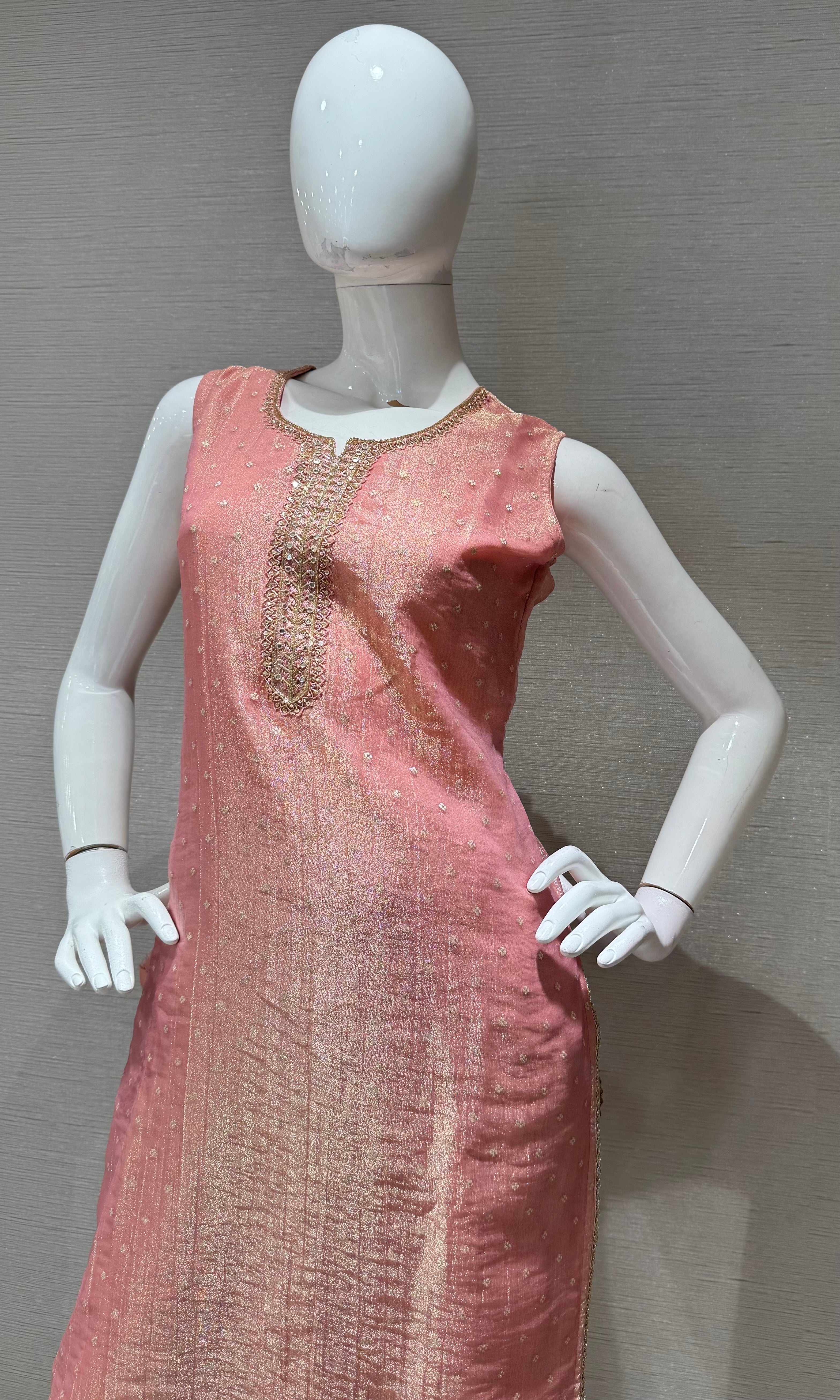 Peach Salwar Kurta Set with Dupatta