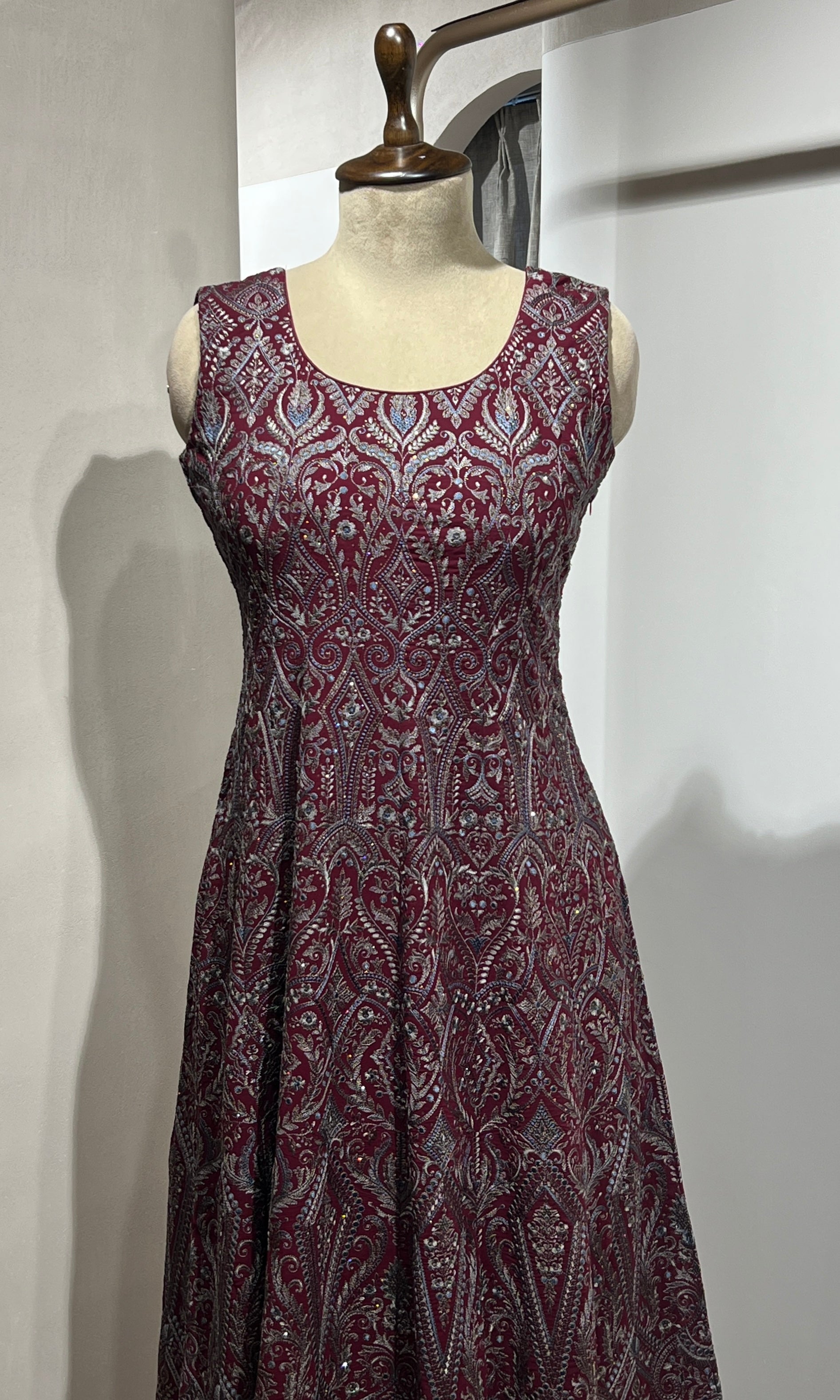 Maroon ANARKALI WITH PALAZZO PANTS