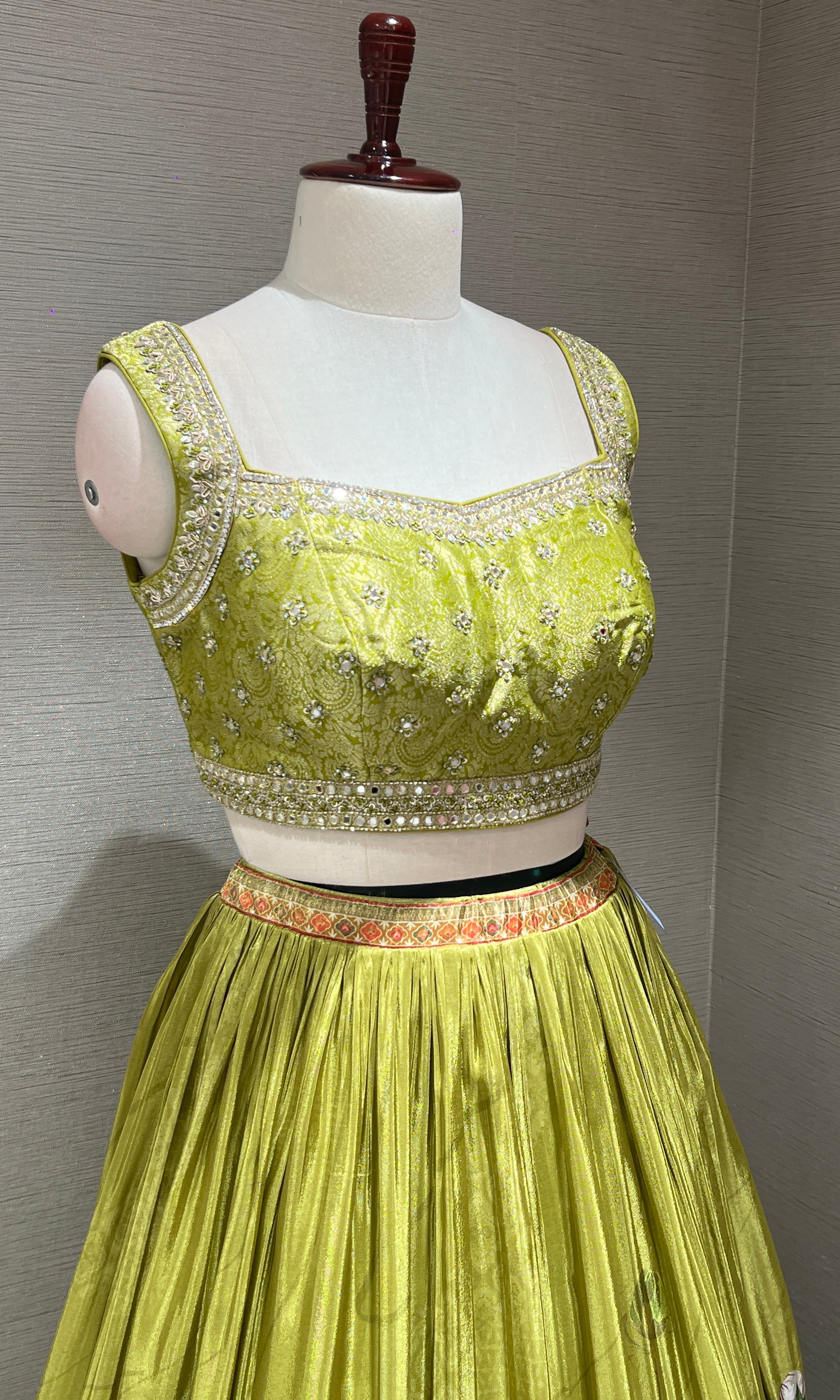 Gulzar Olive Lehenga Set