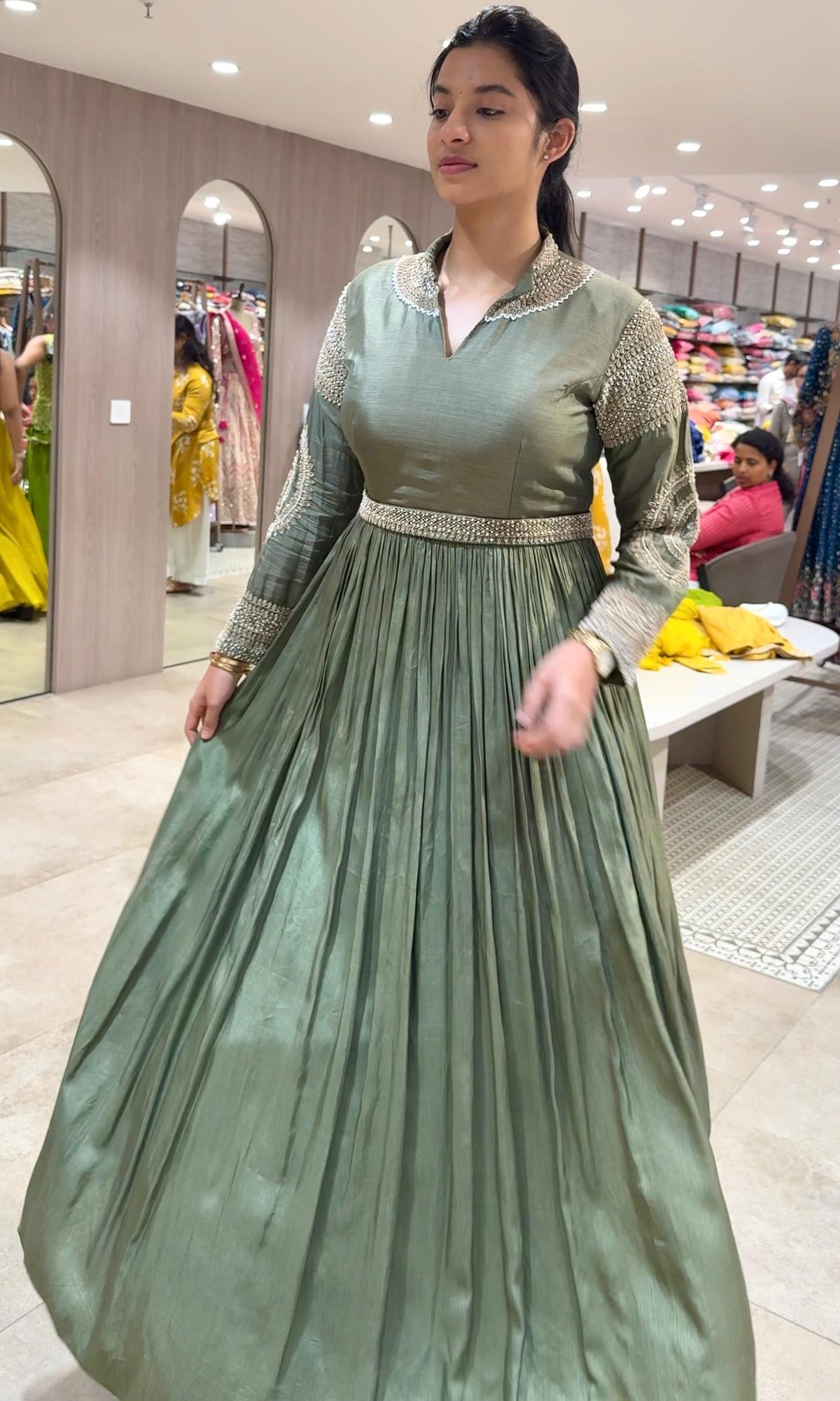 olive Green Long dress