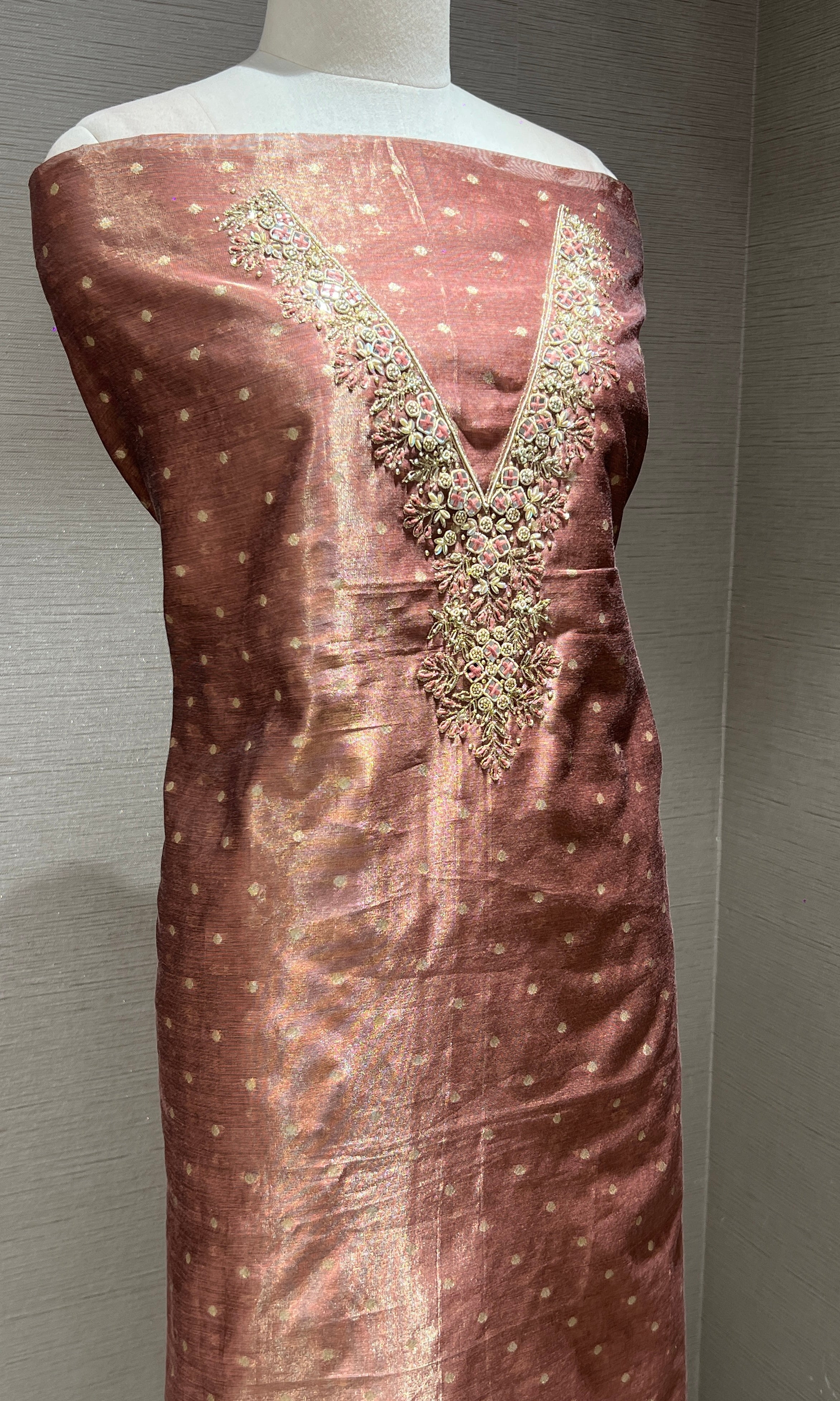 Rosewood Embroidered Dress Material (party wear)