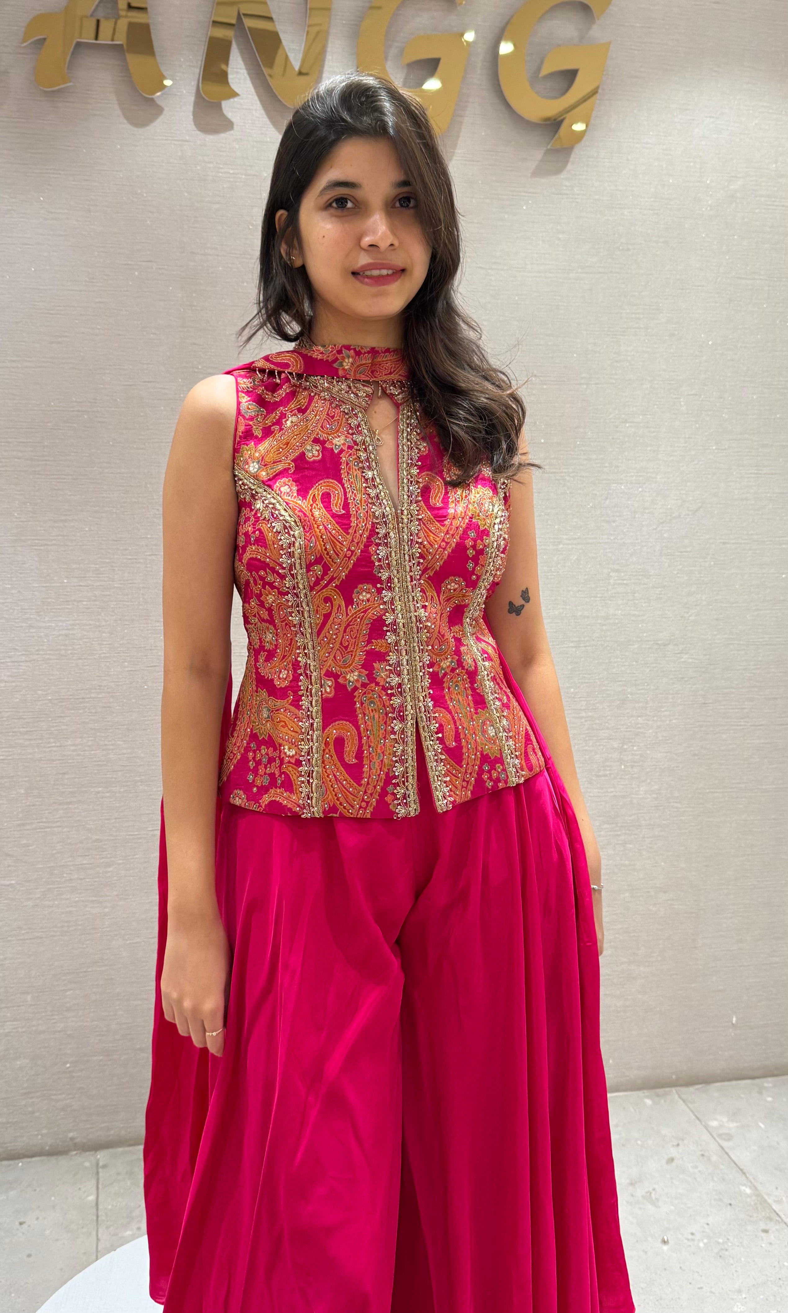 Rani Embroidered Peplum & Palazzo Set