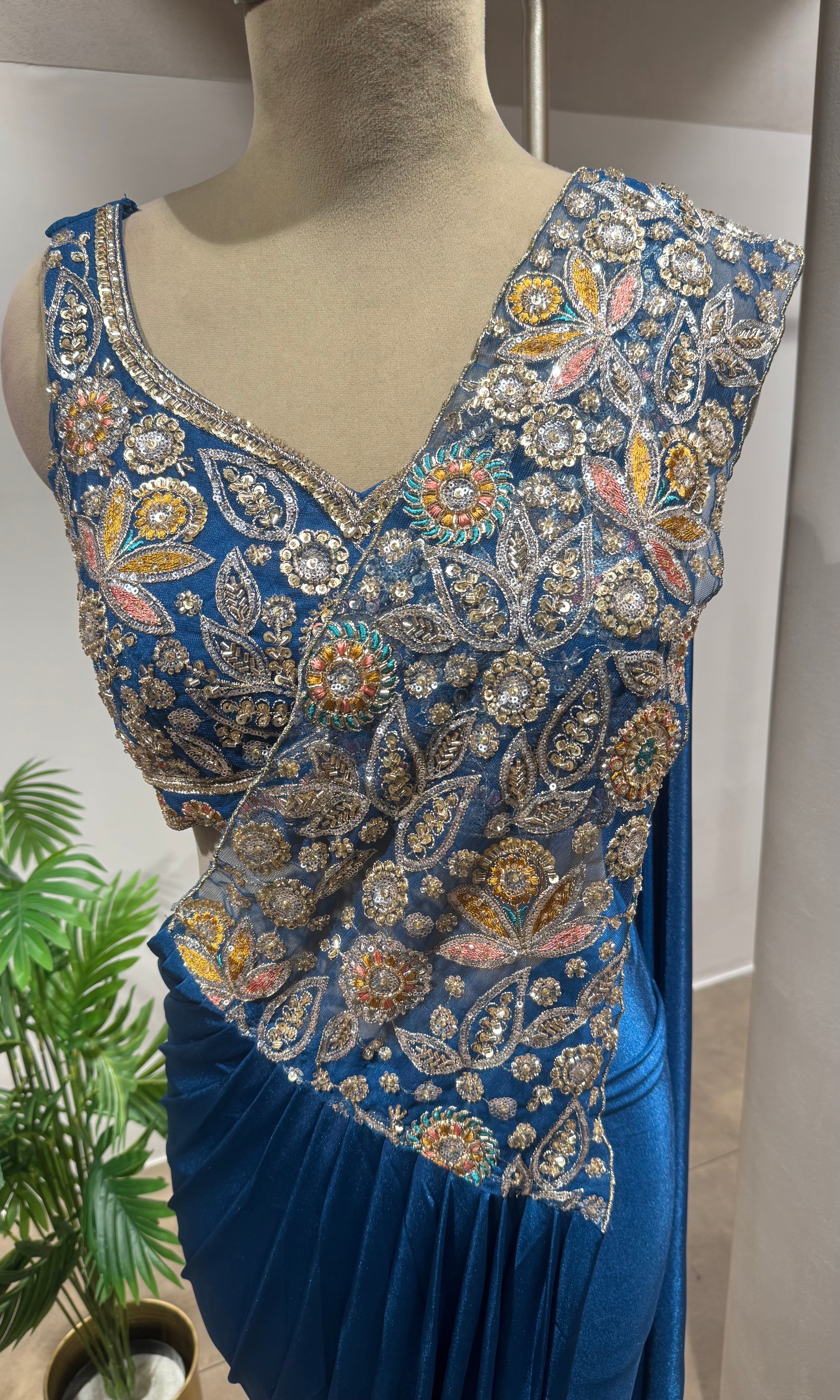 Royal Blue DRAPE Lycra Saree