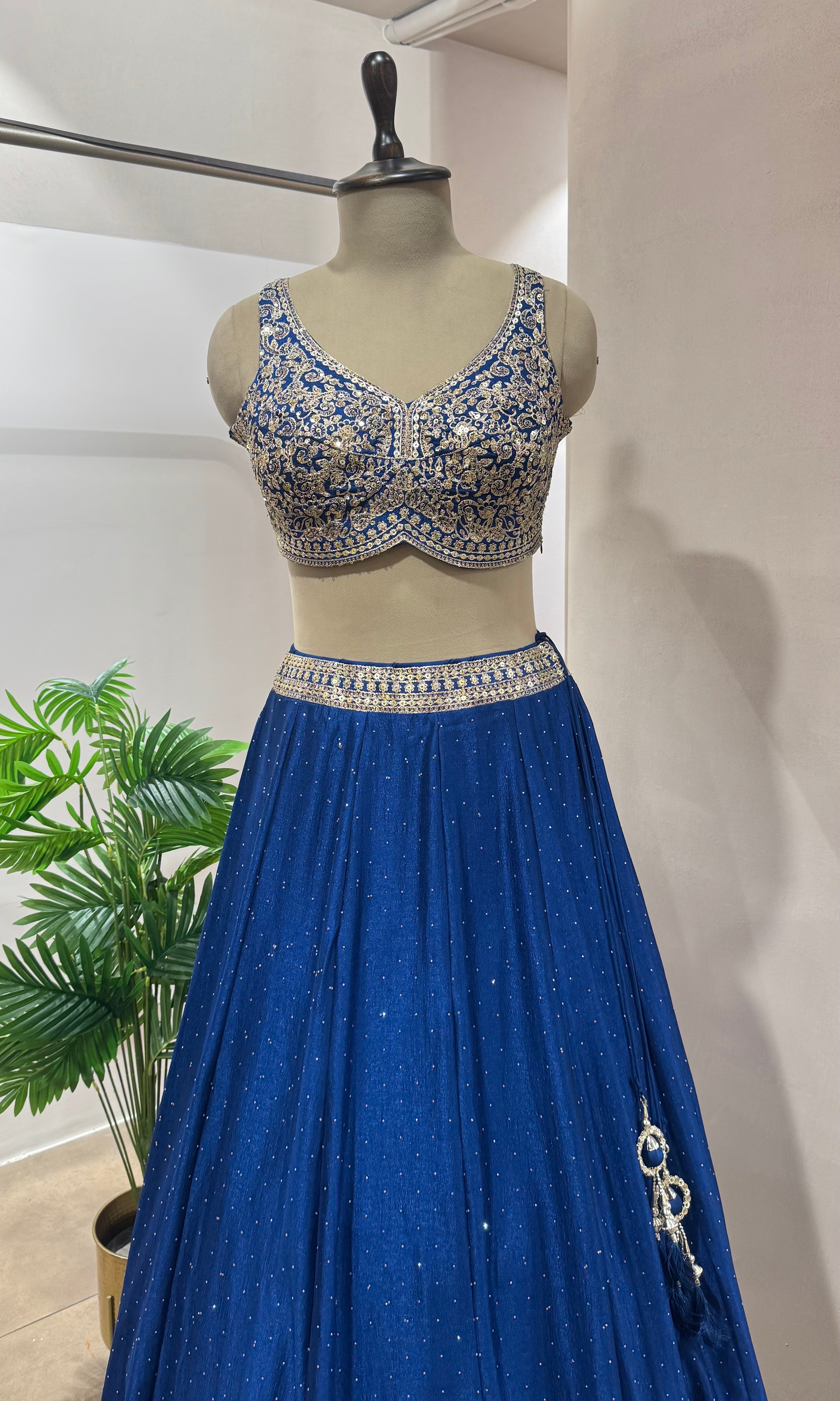 Blue lehenga WITH EMBROIDERY BLOUSE