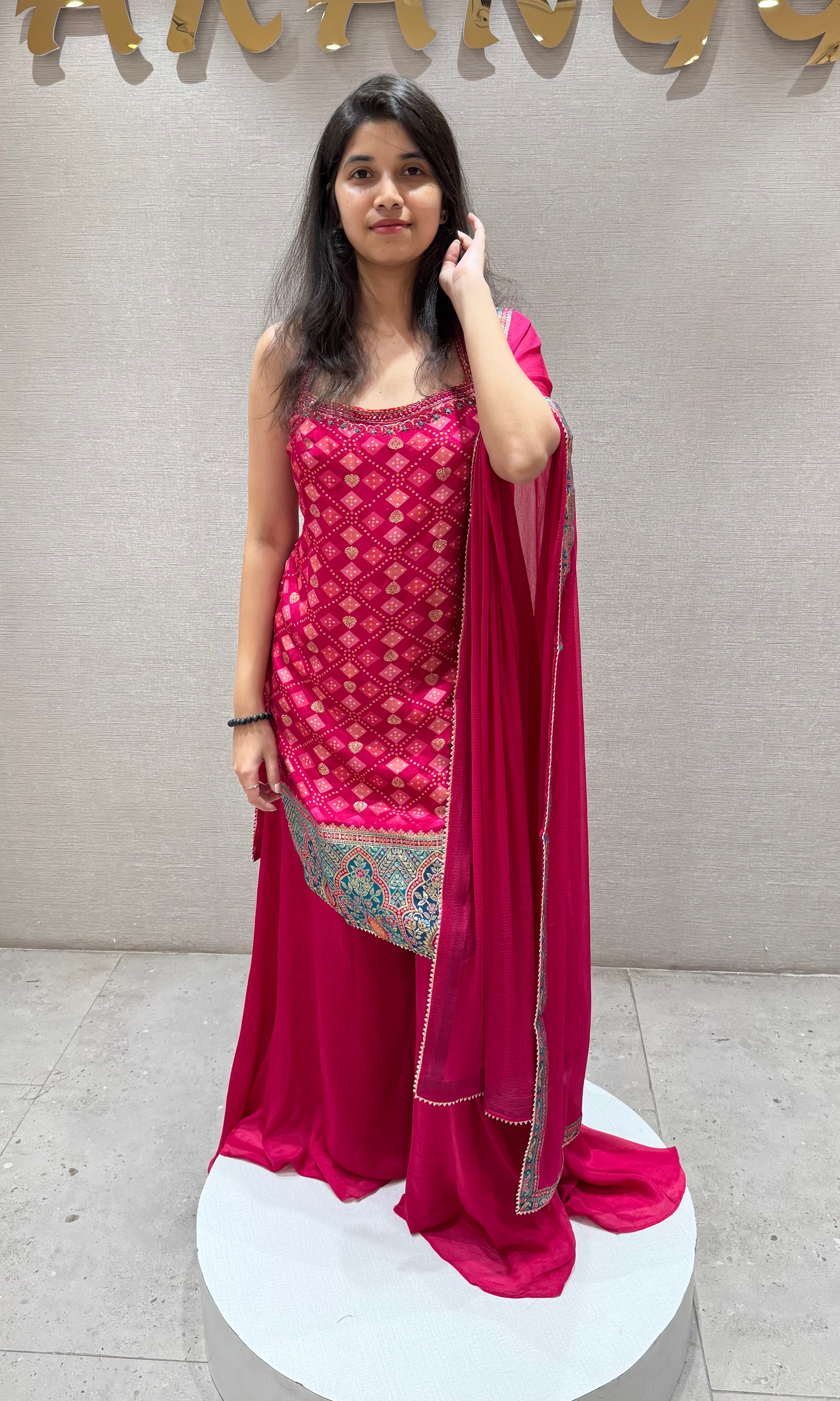 Radiant RANI Pink Embroidered Sharara Set