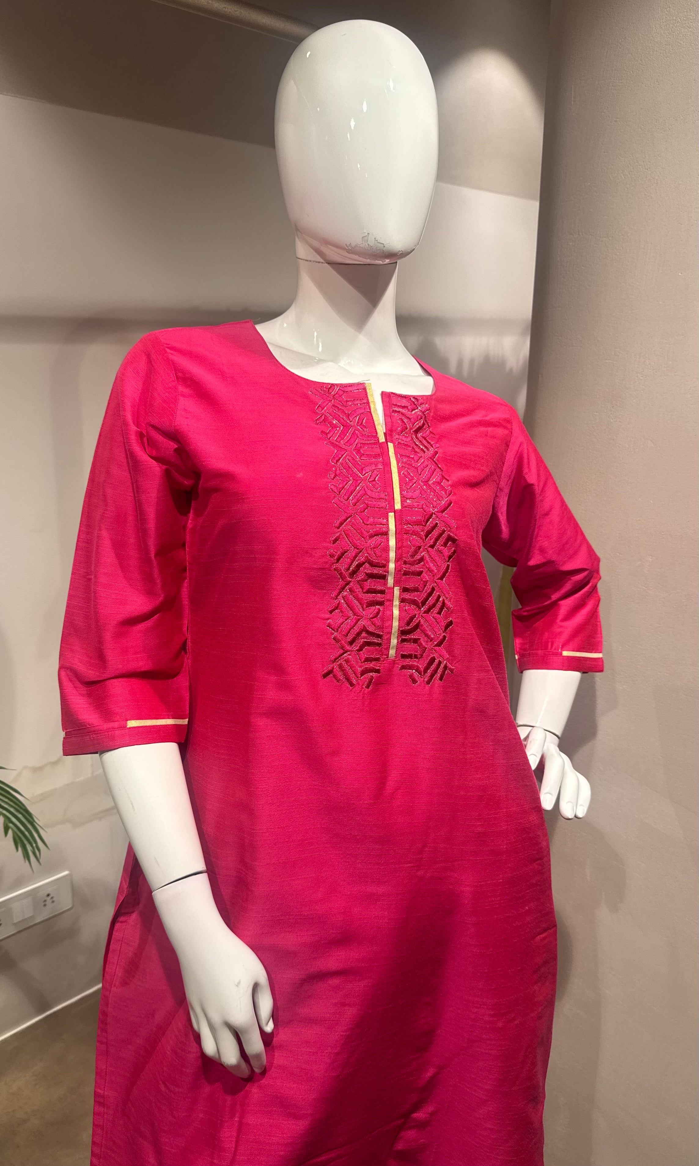 Pink Embroidered Kurta Set with Dupatta