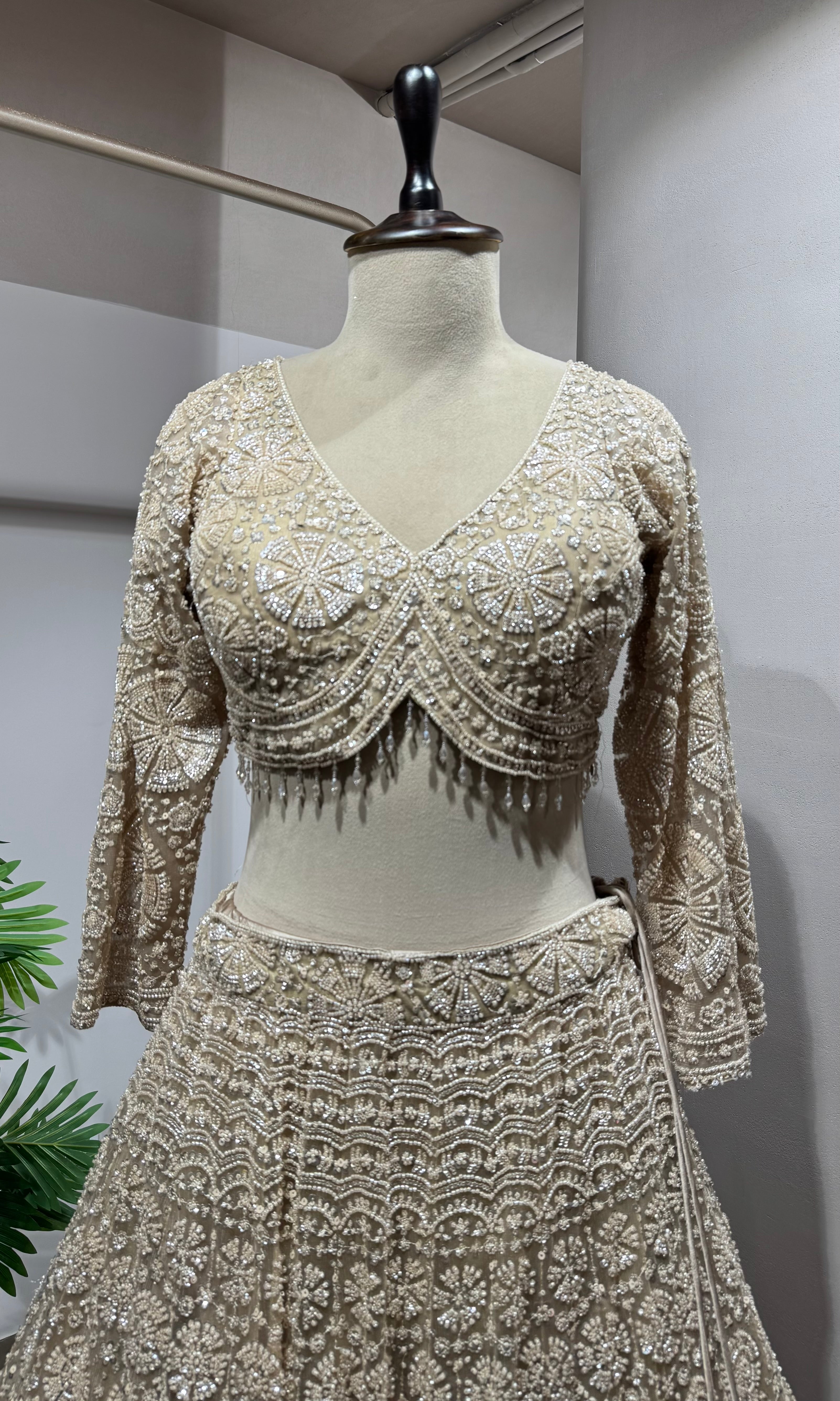 CHIKOO gold lehenga with sequins embroidery