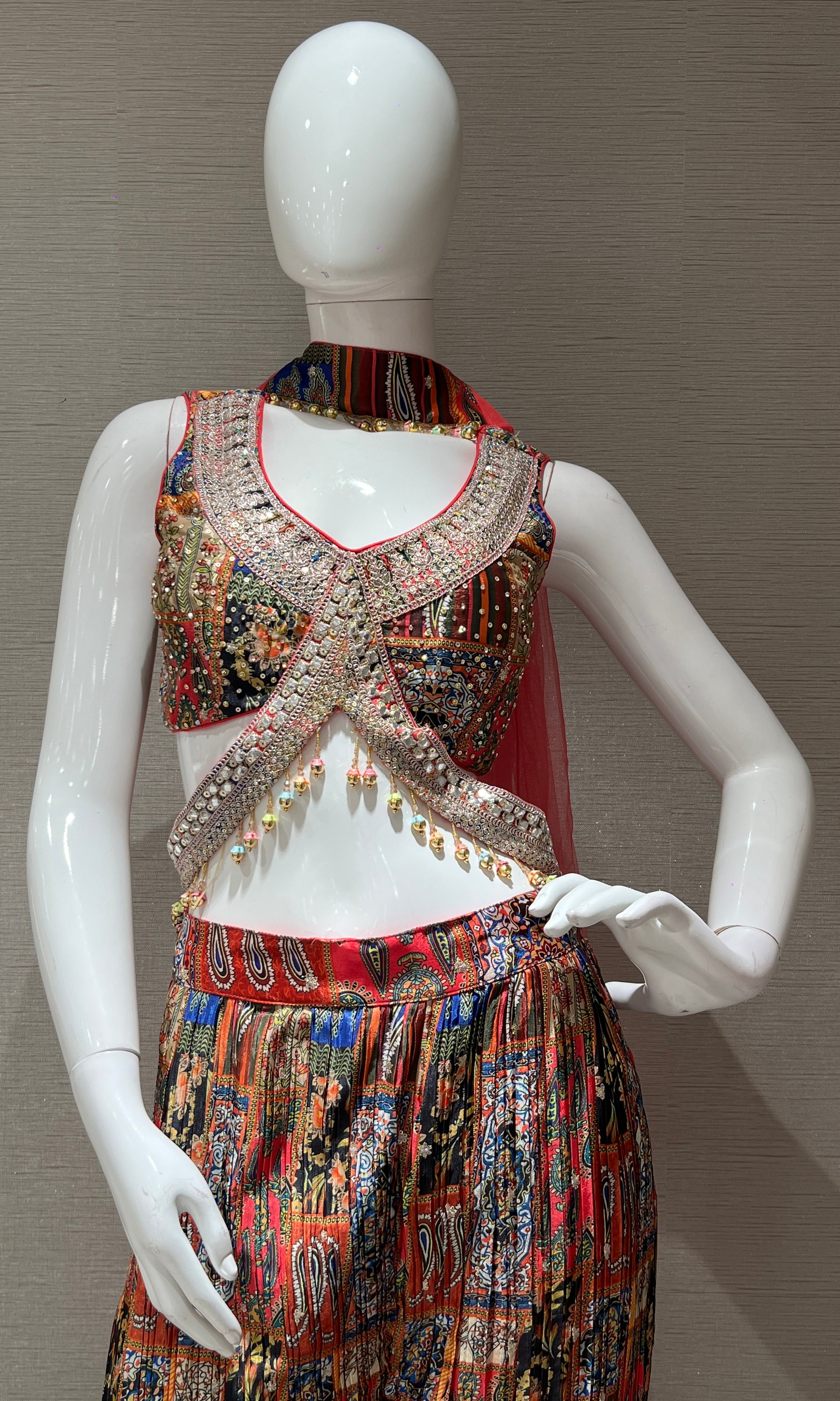 Multicolor Print Palazzo with Embellished Top