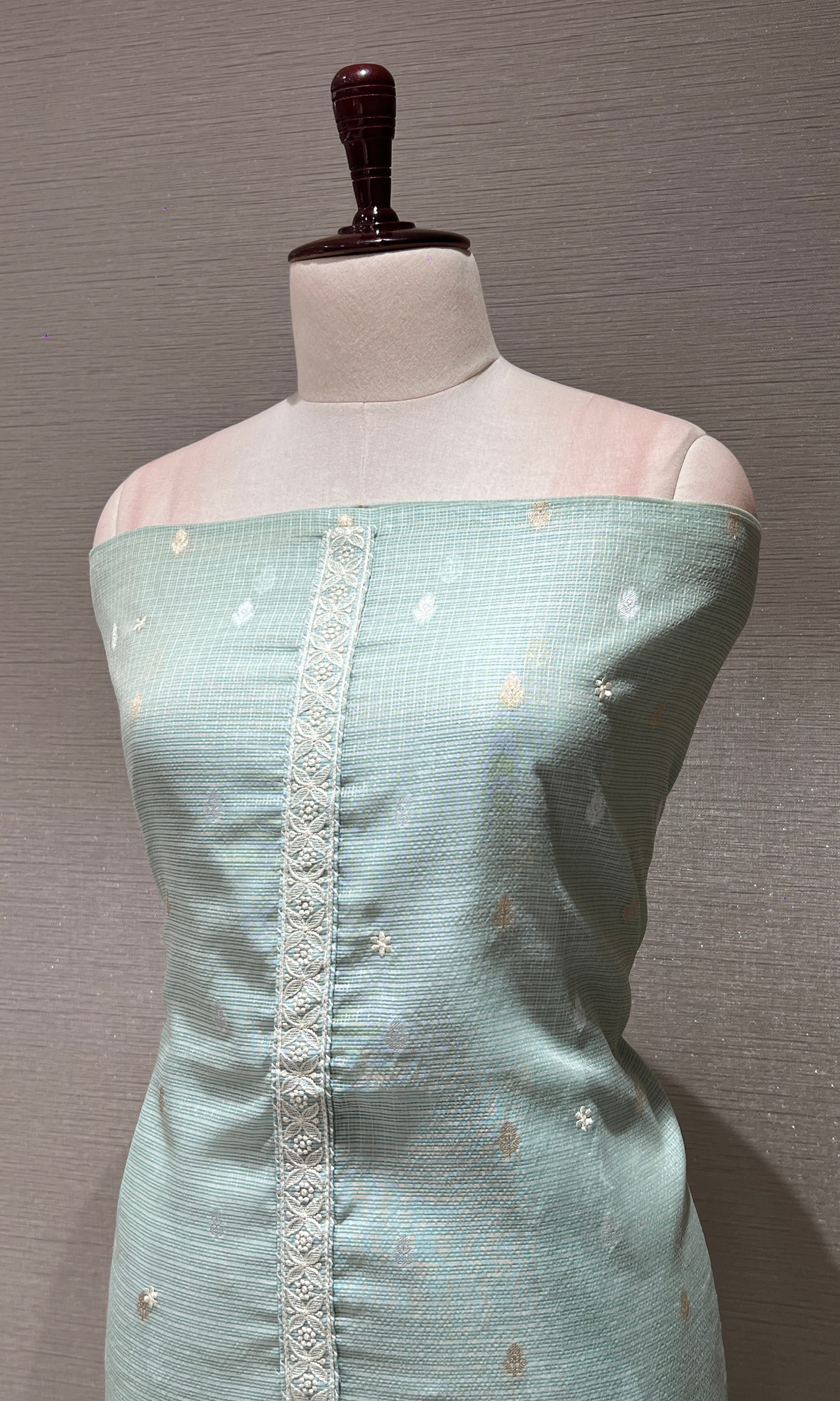 Pista green dress material