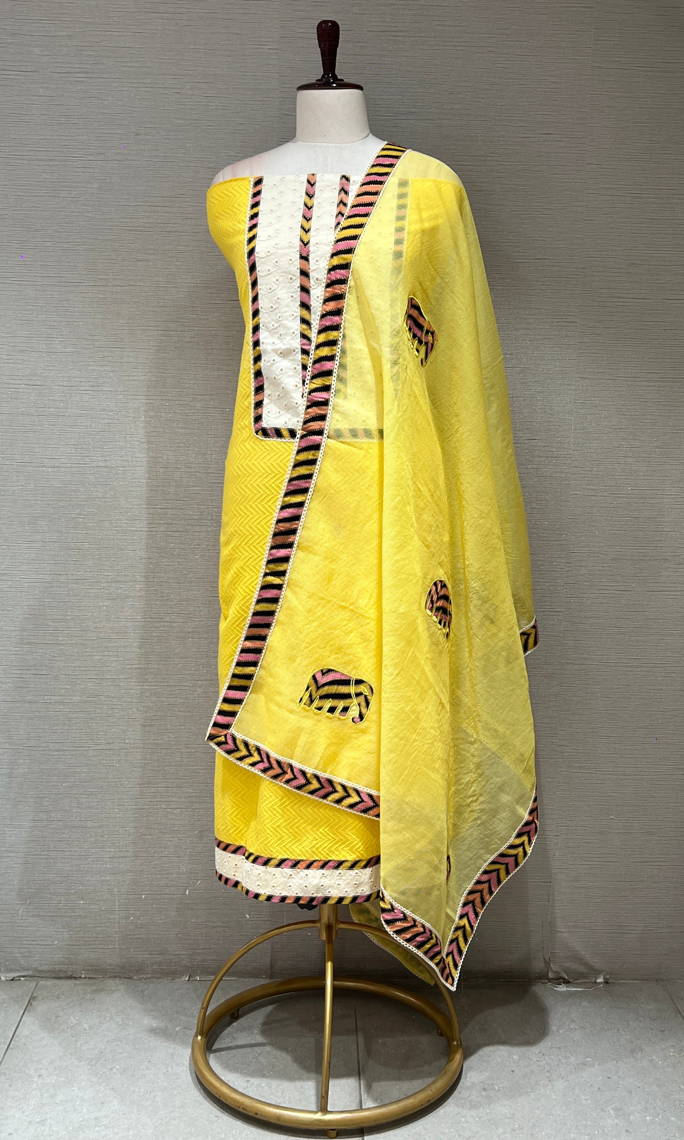 Yellow dress material