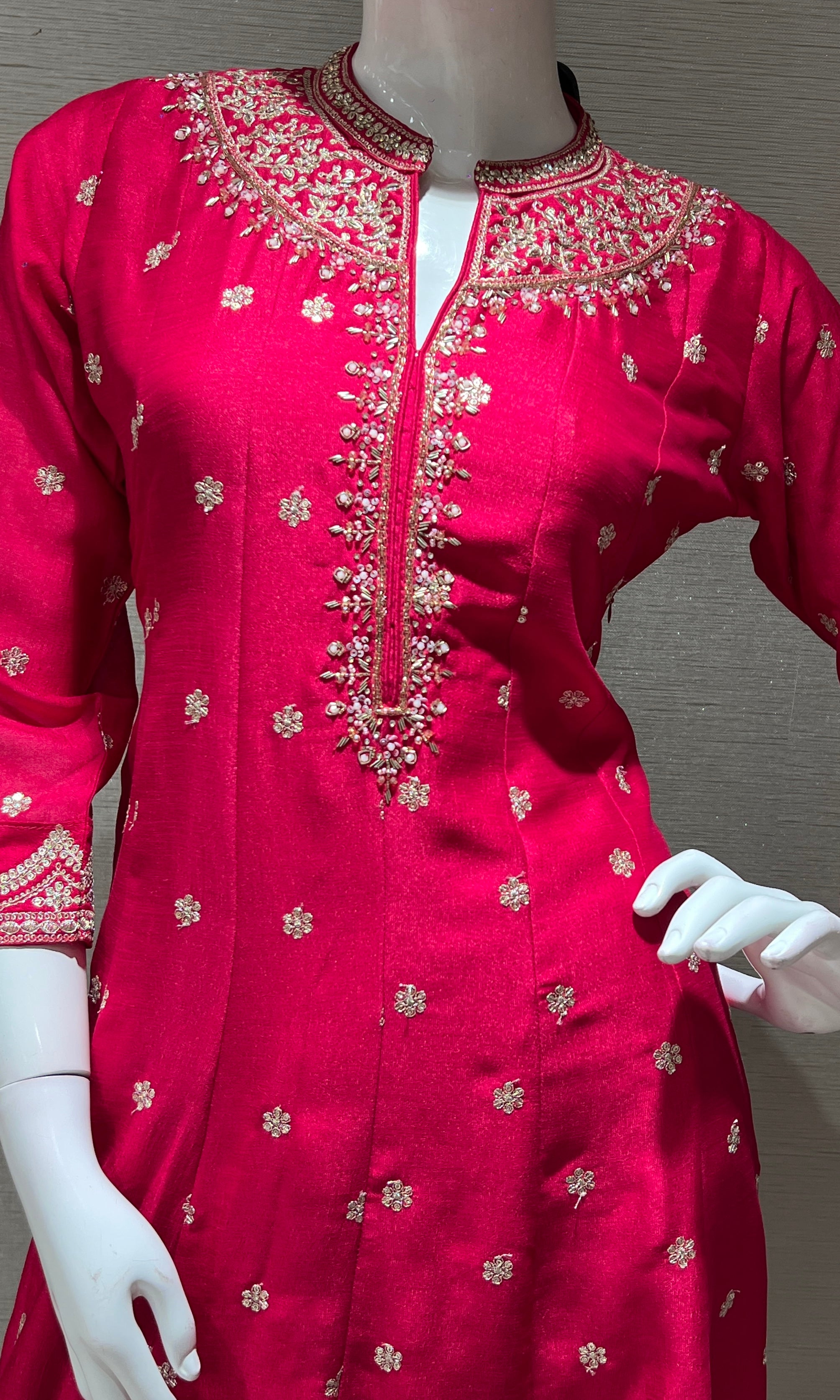 Rani pink EMBROIDERED Anarkali SET