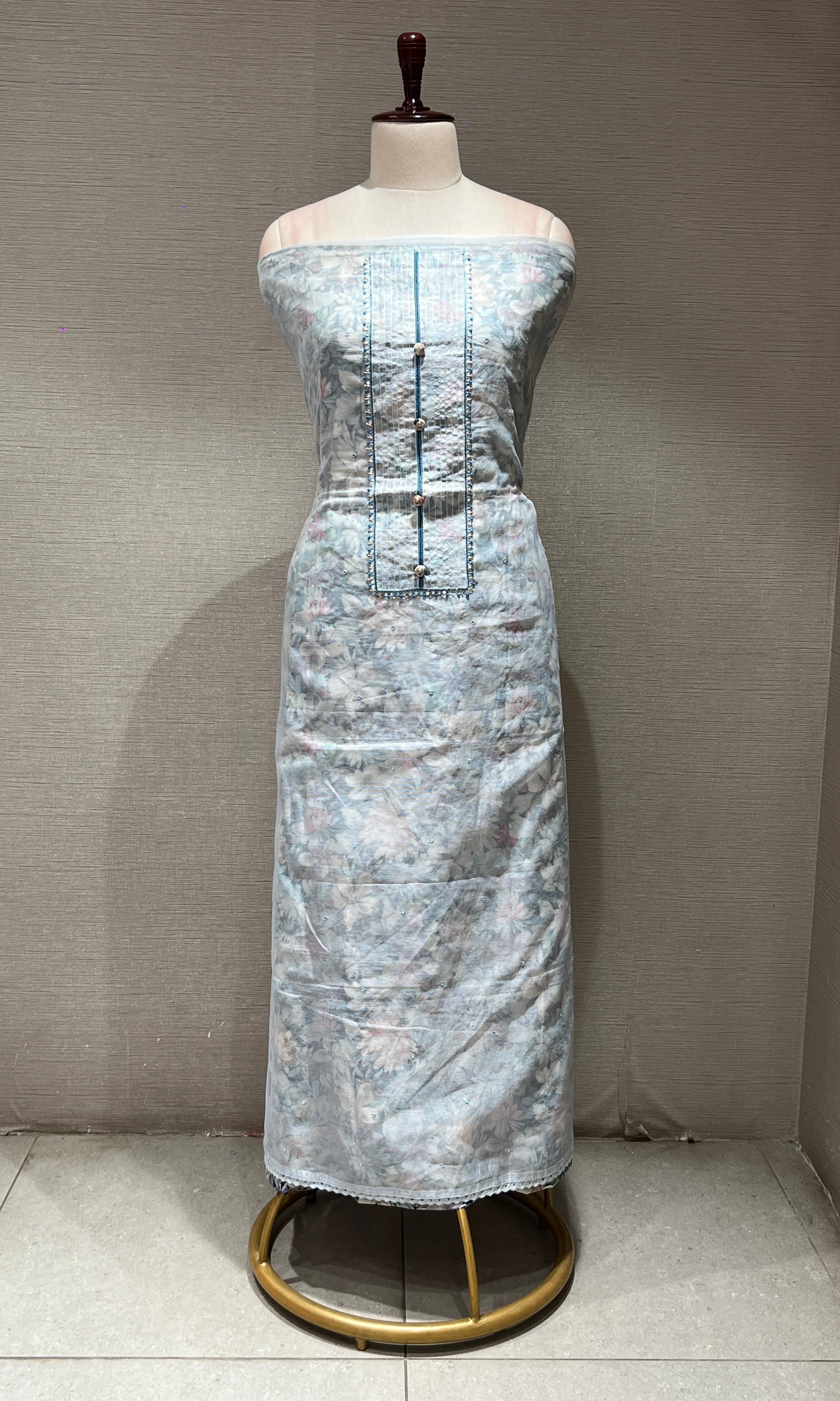 Light blue dress material