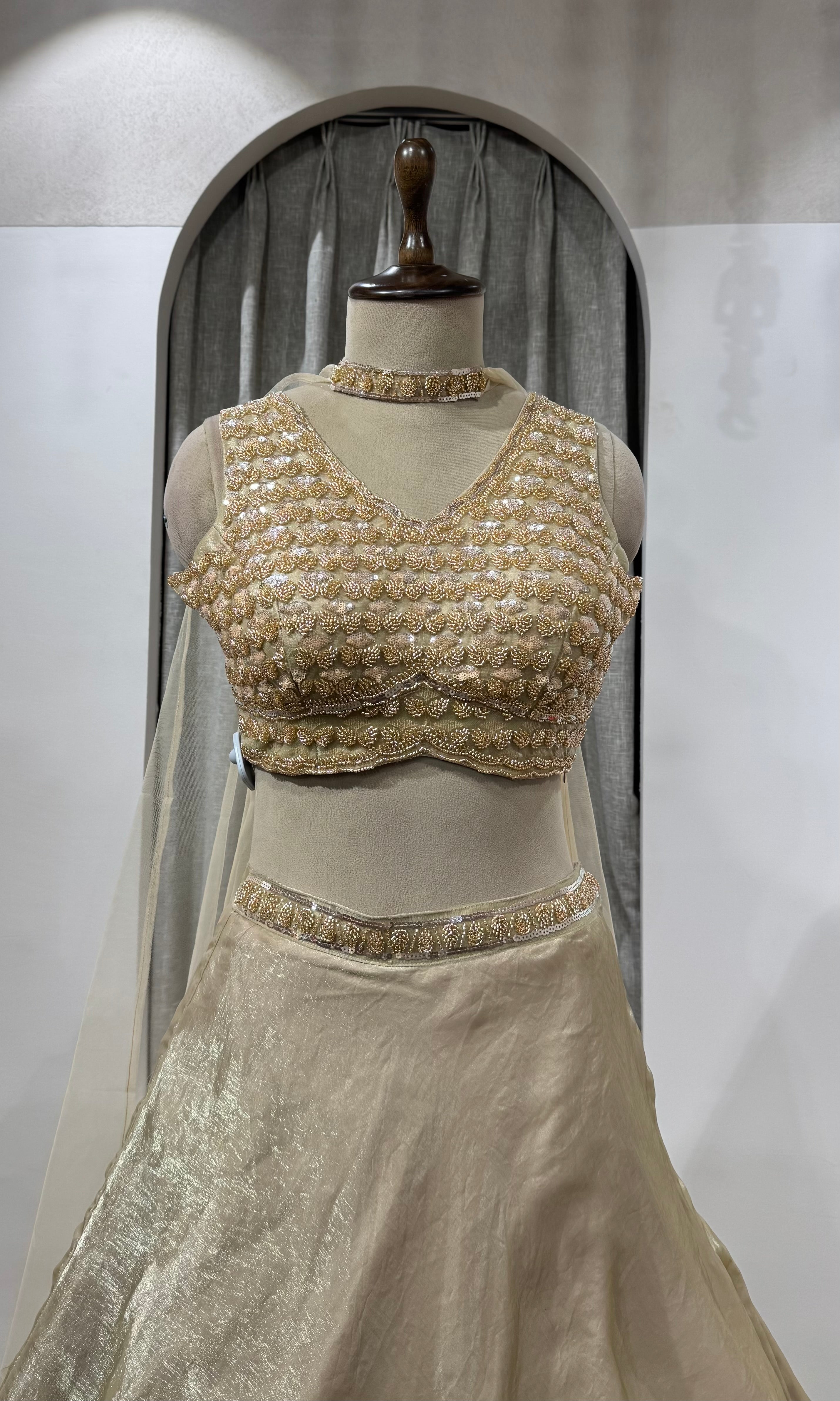 Onion pink Silk Chanderi Lehenga