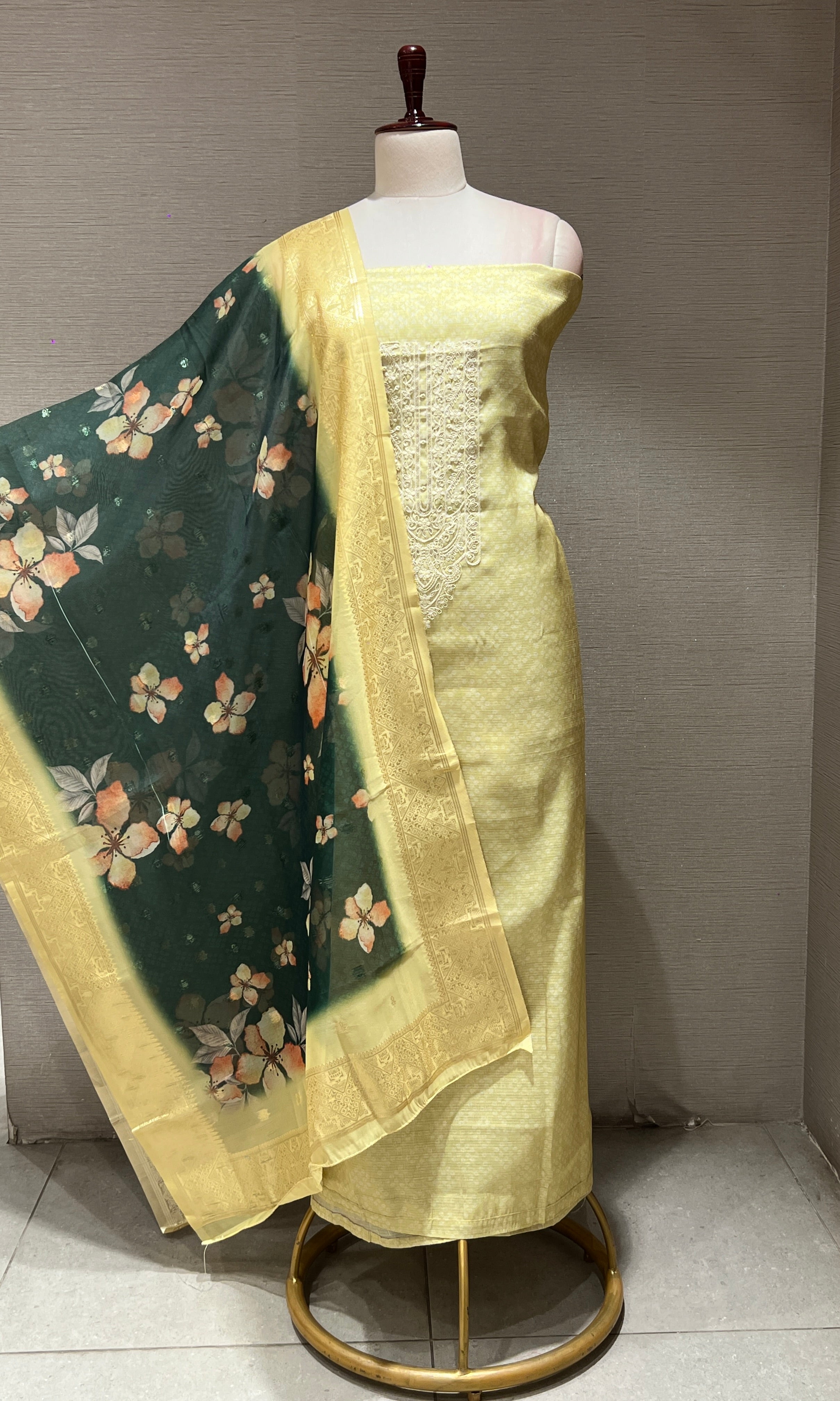 PISTA GREEN DRESS MATERIAL