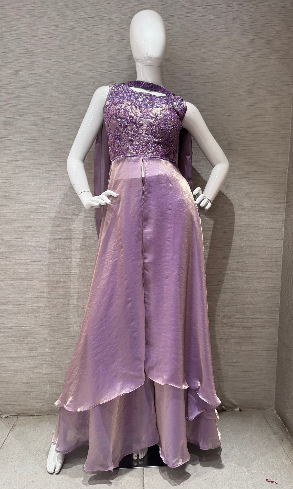 LILAC Front slit anarkali with palazzo pants