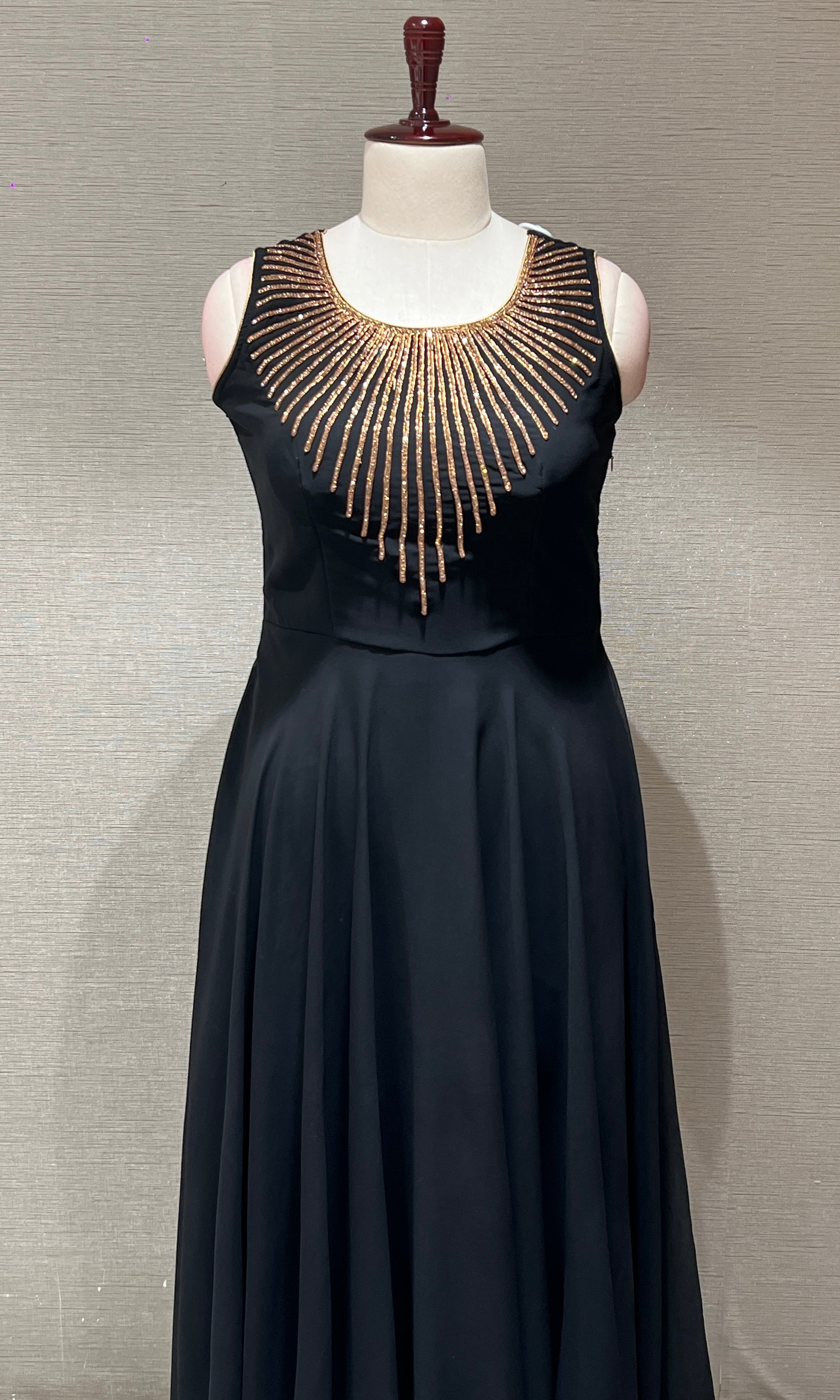 Black Georgette long dress