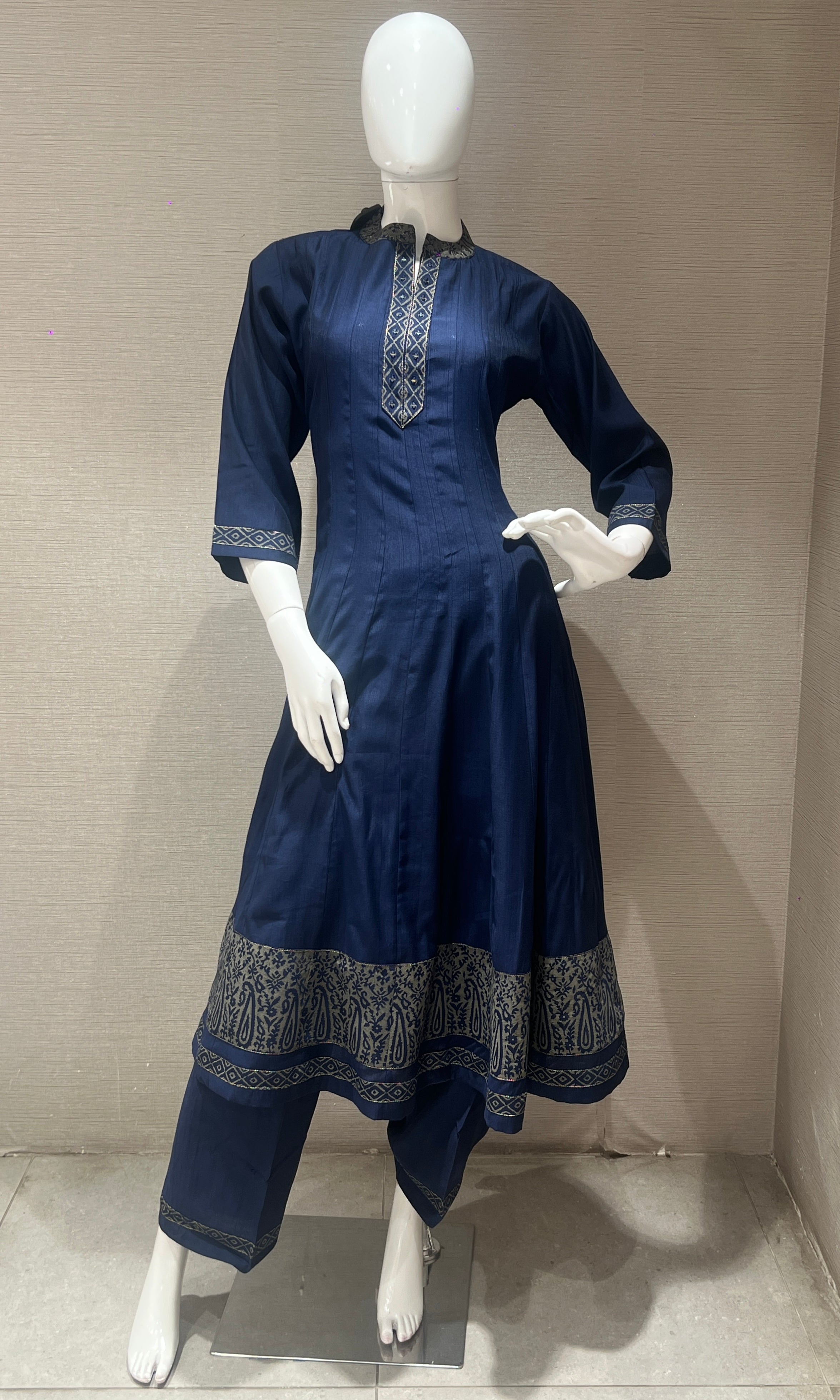 Navy blue ethnic kurta set