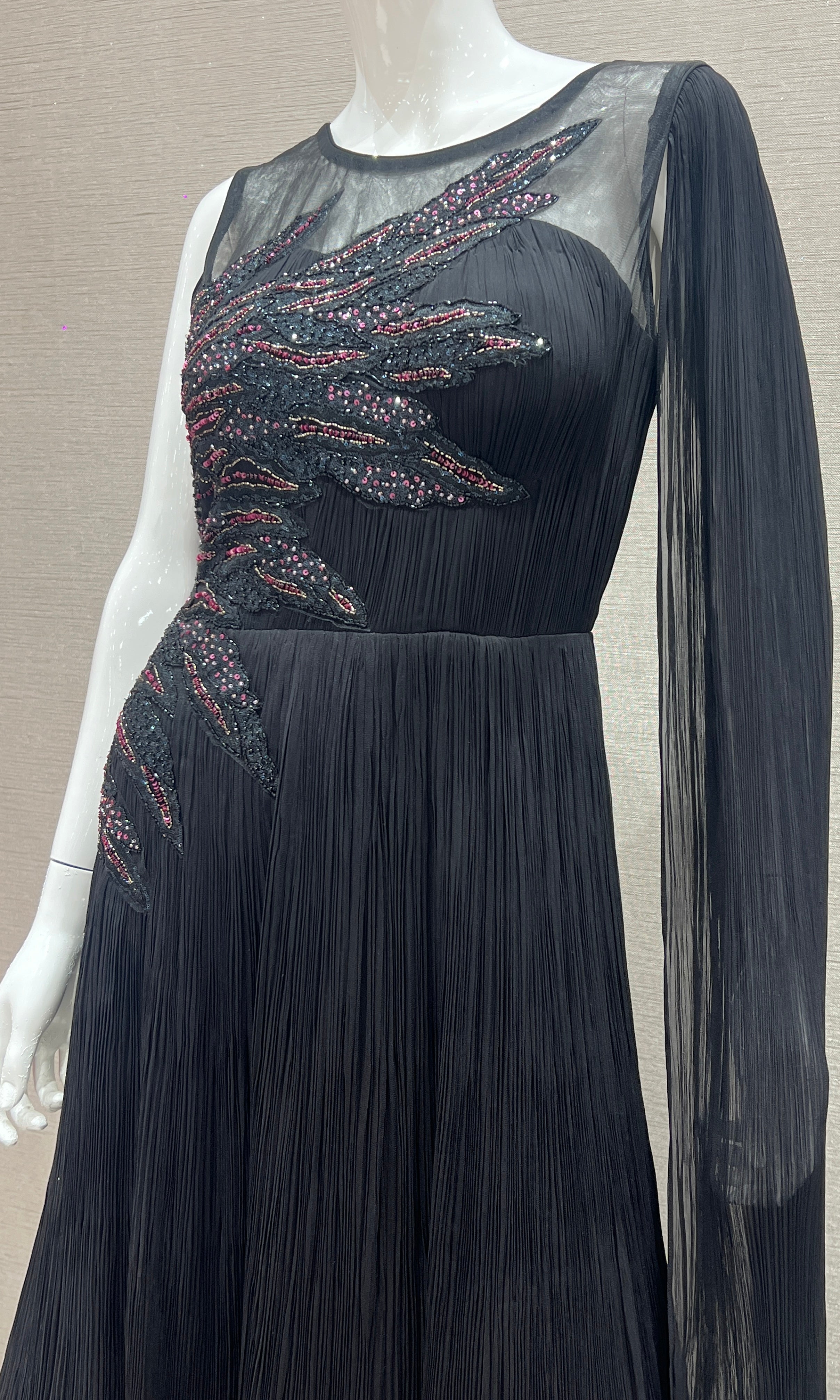 Black designer long dress