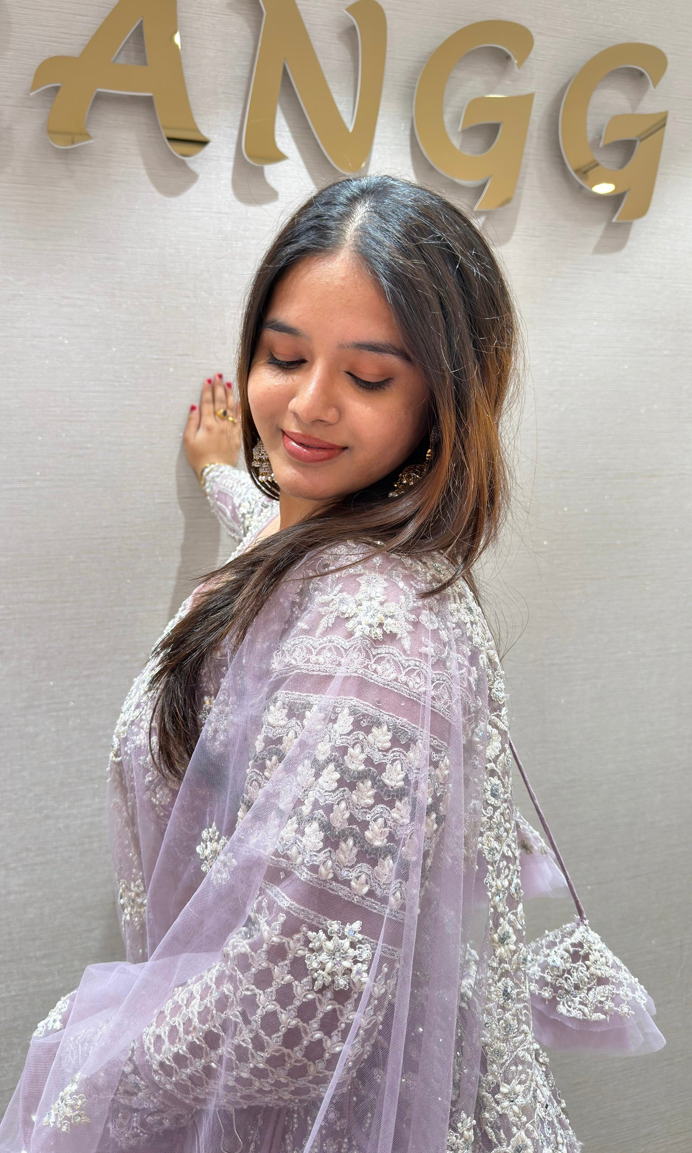 Lavender HEAVY INTRICATE EMBROIDERED LEHENGA