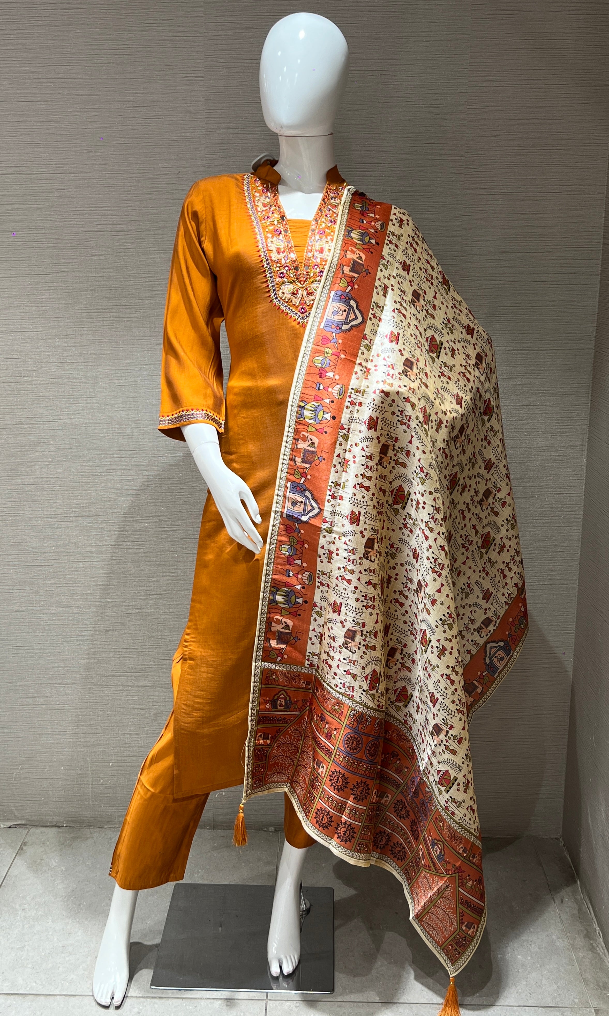 orange sabyasachi inspired kurta set