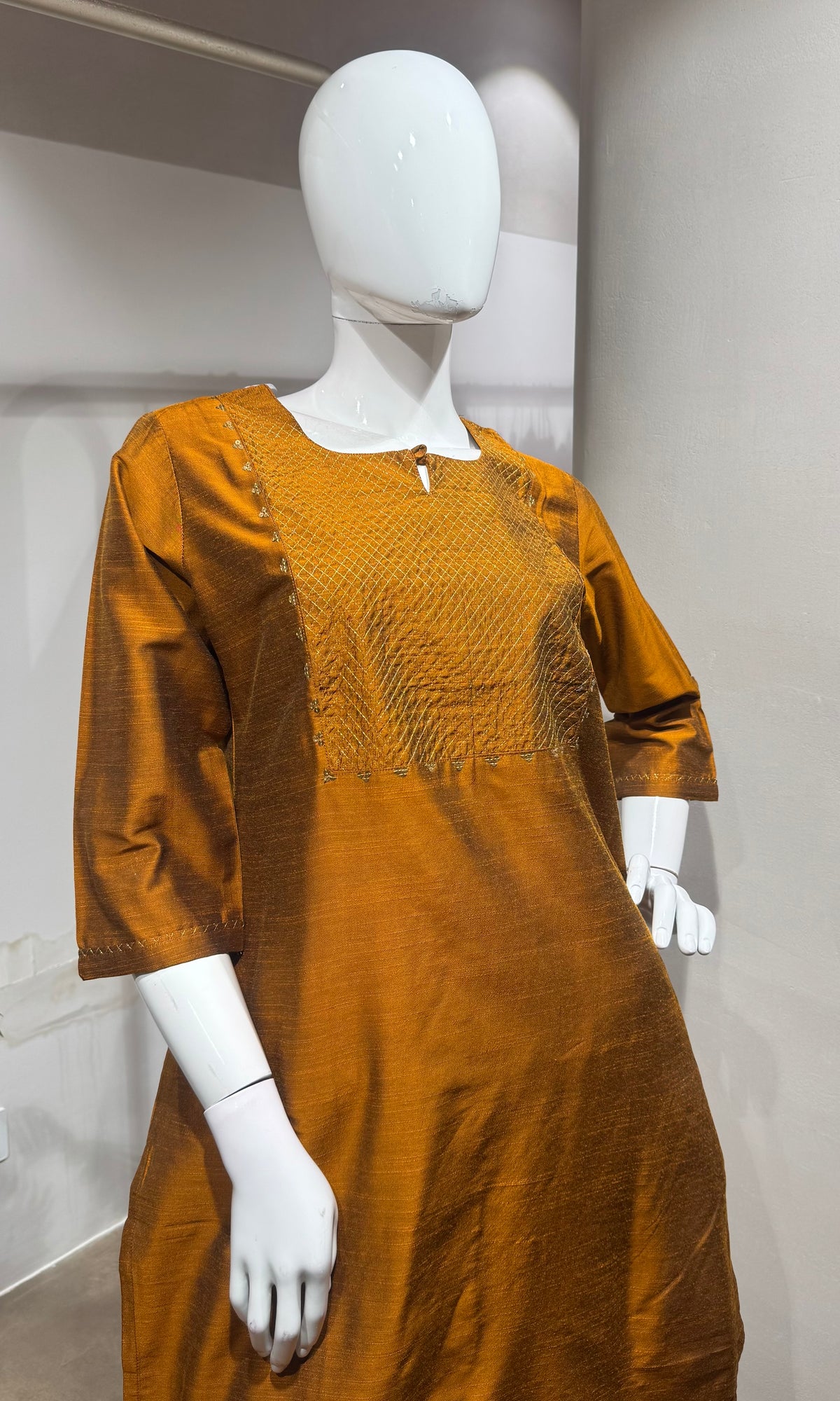 RUST cotton silk kurta set
