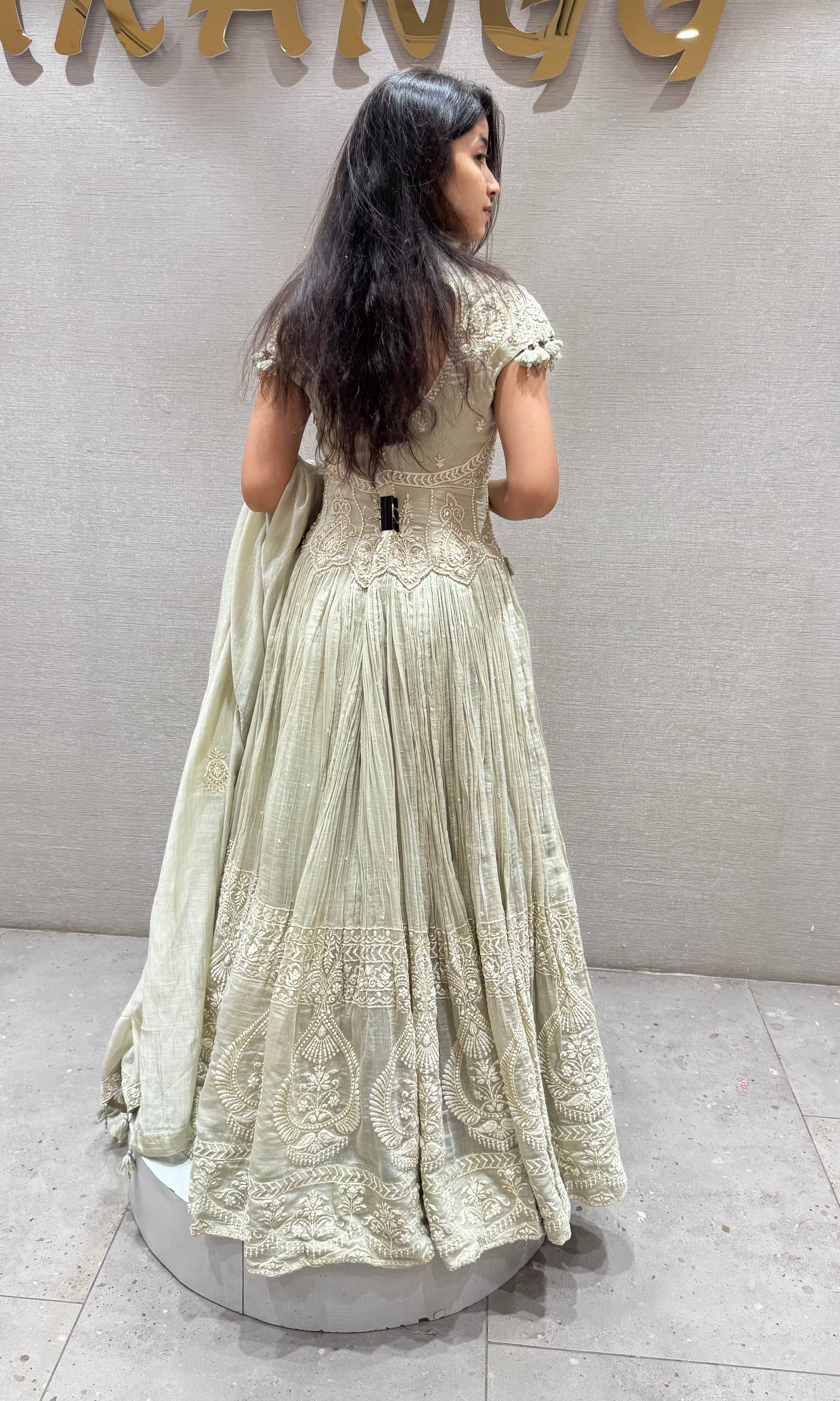 LIGHT GREY Embroidered Lehenga set