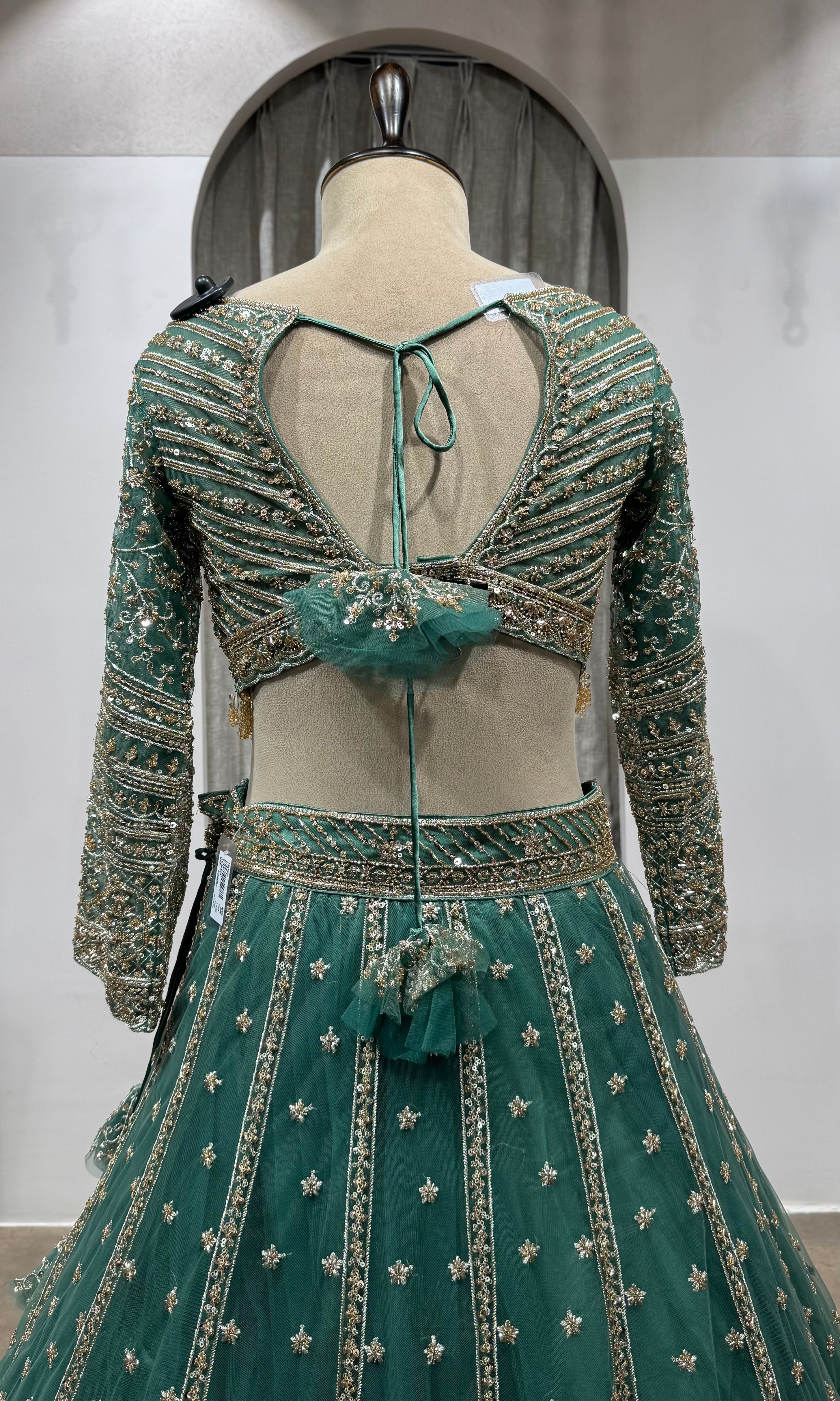 GREEN Embroidered Lehenga with Dupatta