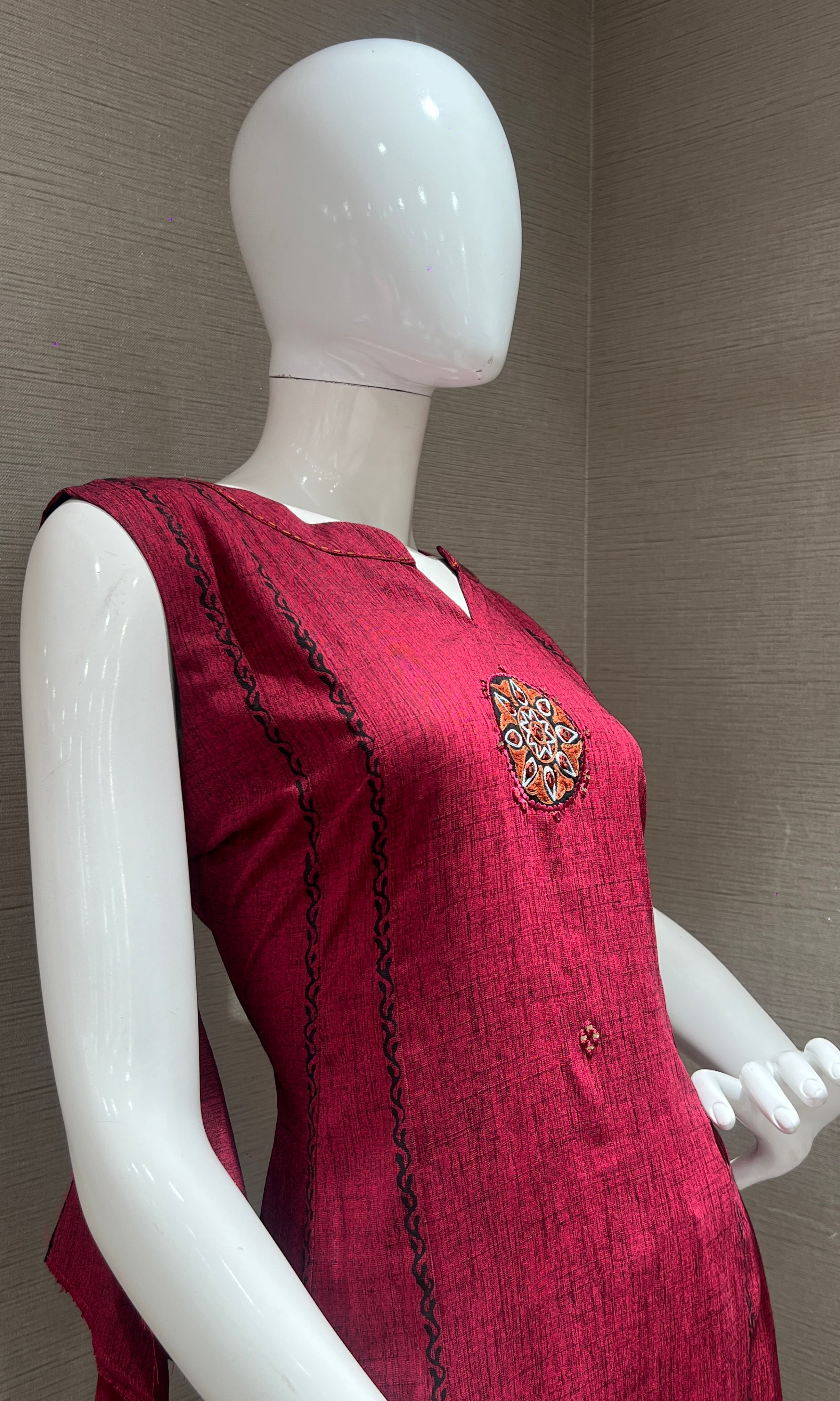 Maroon Kurti top with bottom