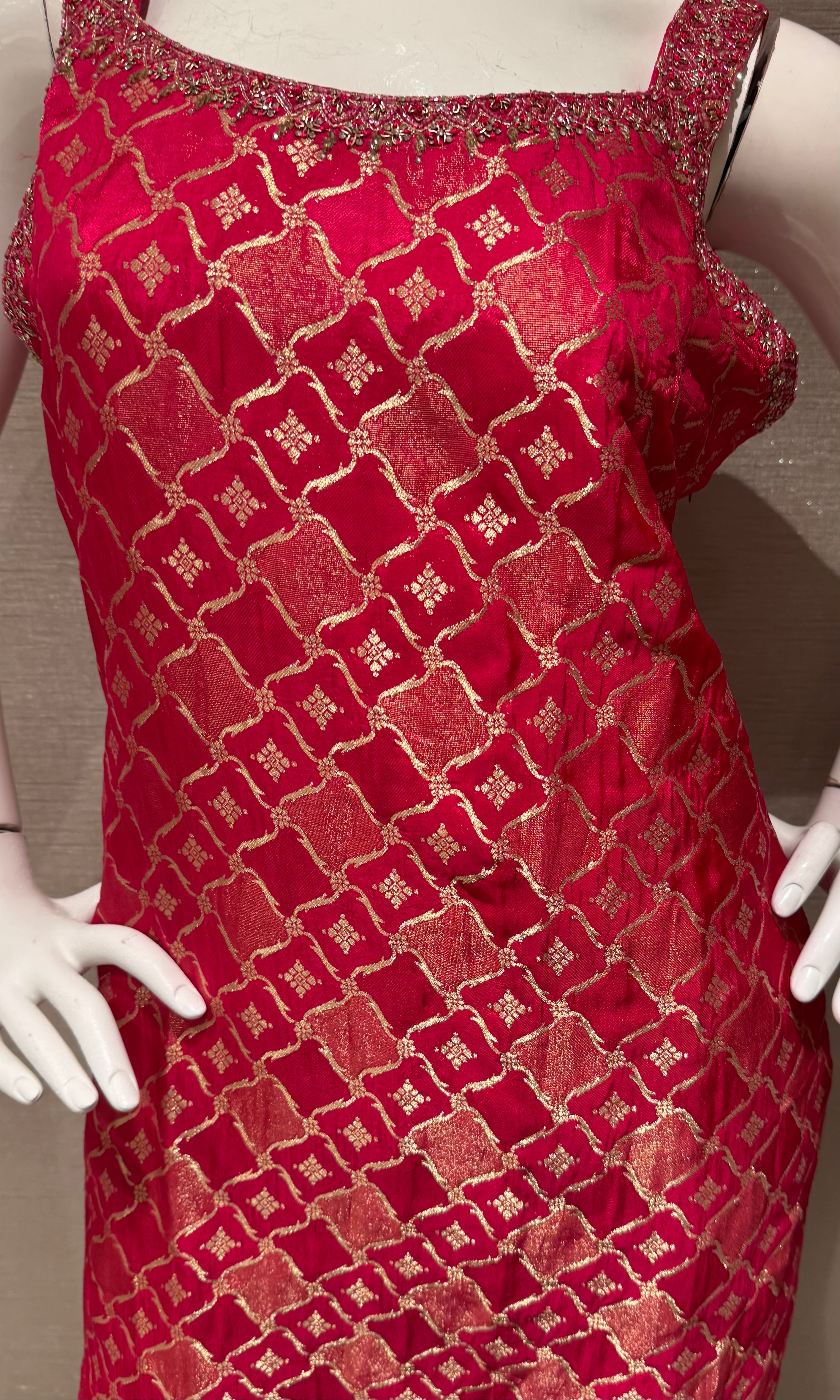 Pink Geometric Ethnic Kurta Set