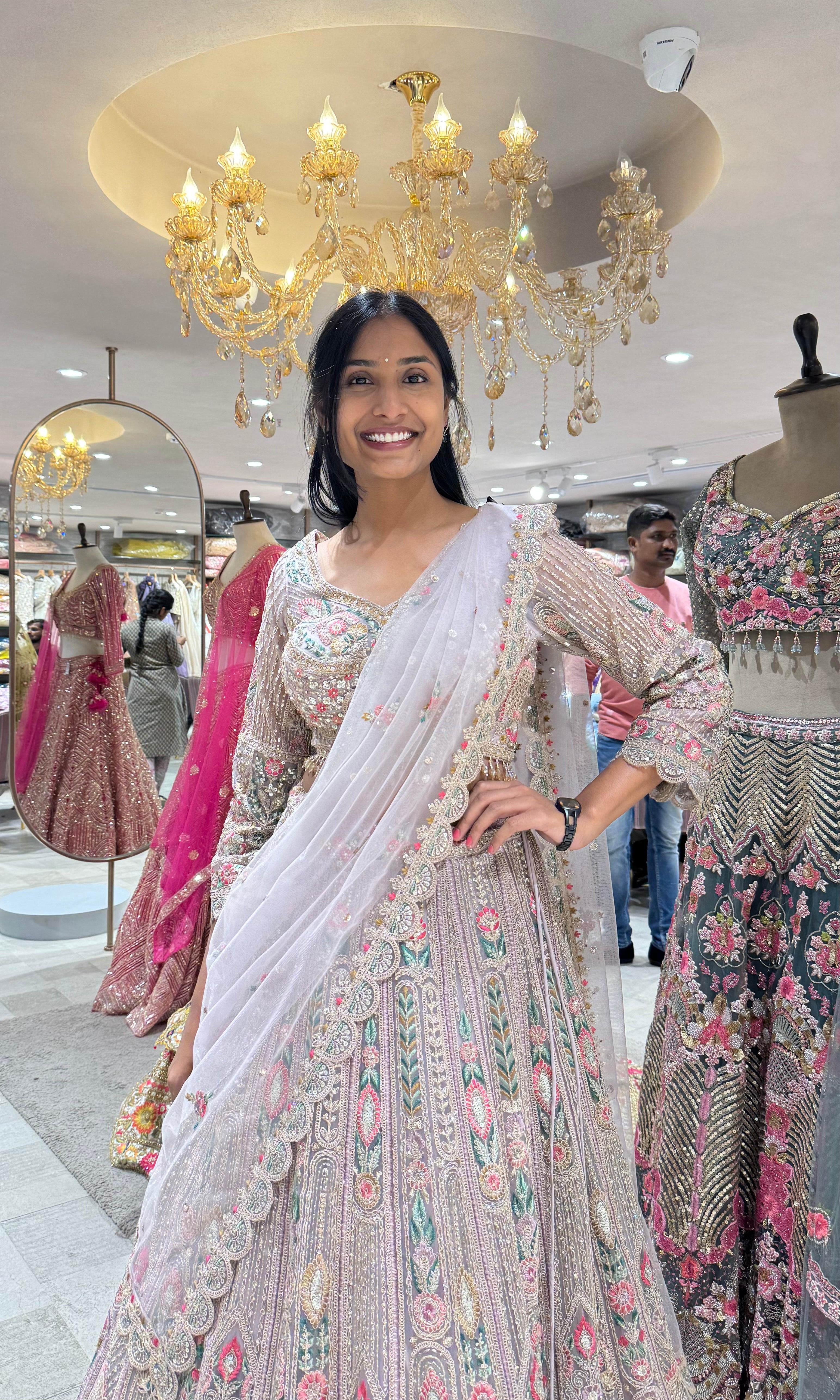 LAVANDER EMBROIDERED BRIDAL LEHENGA