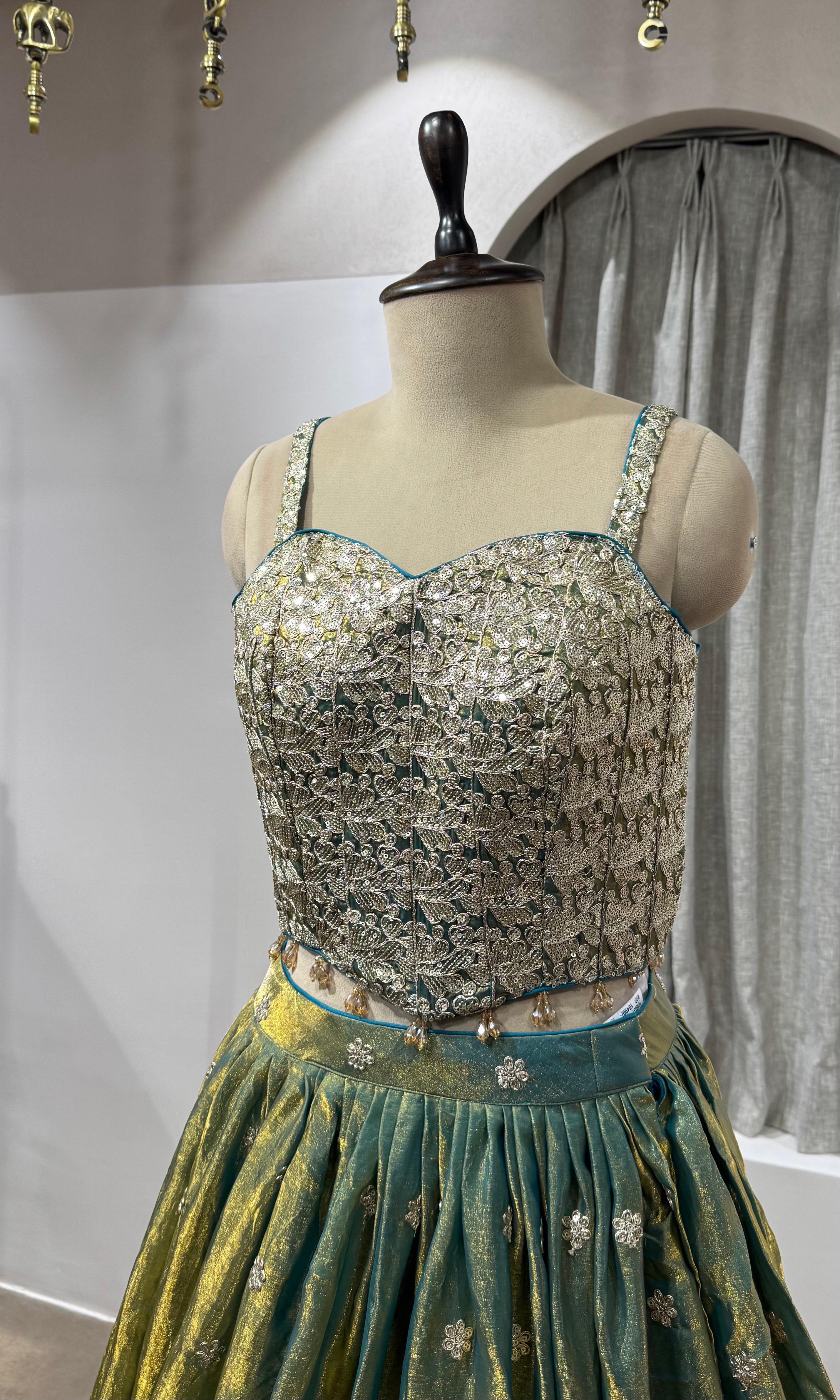 Green Tissue Silk Elegance lehenga set