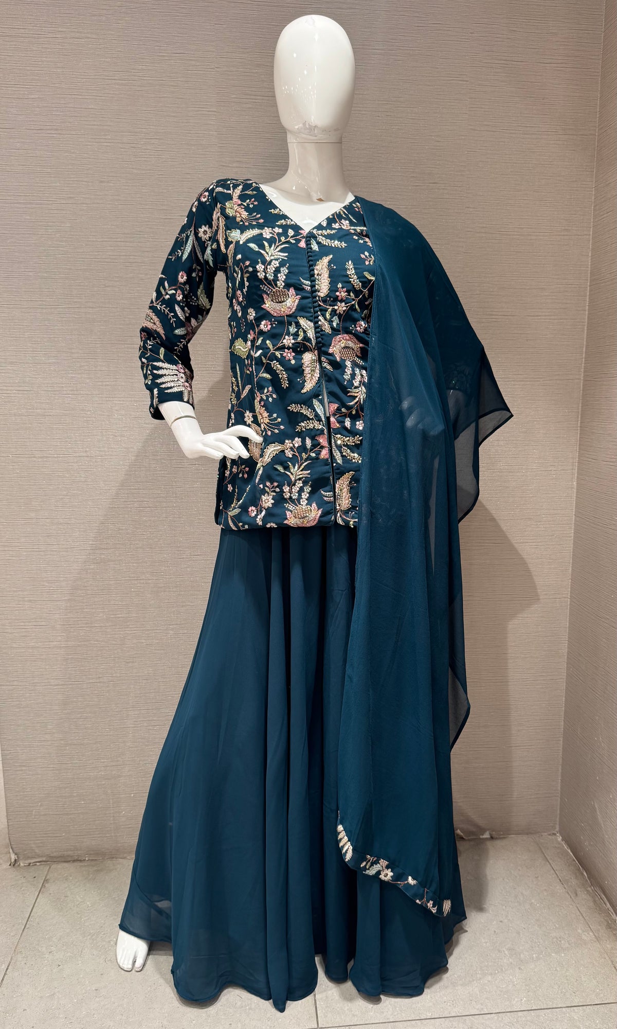 Green Flora Fauna Flared sharara set